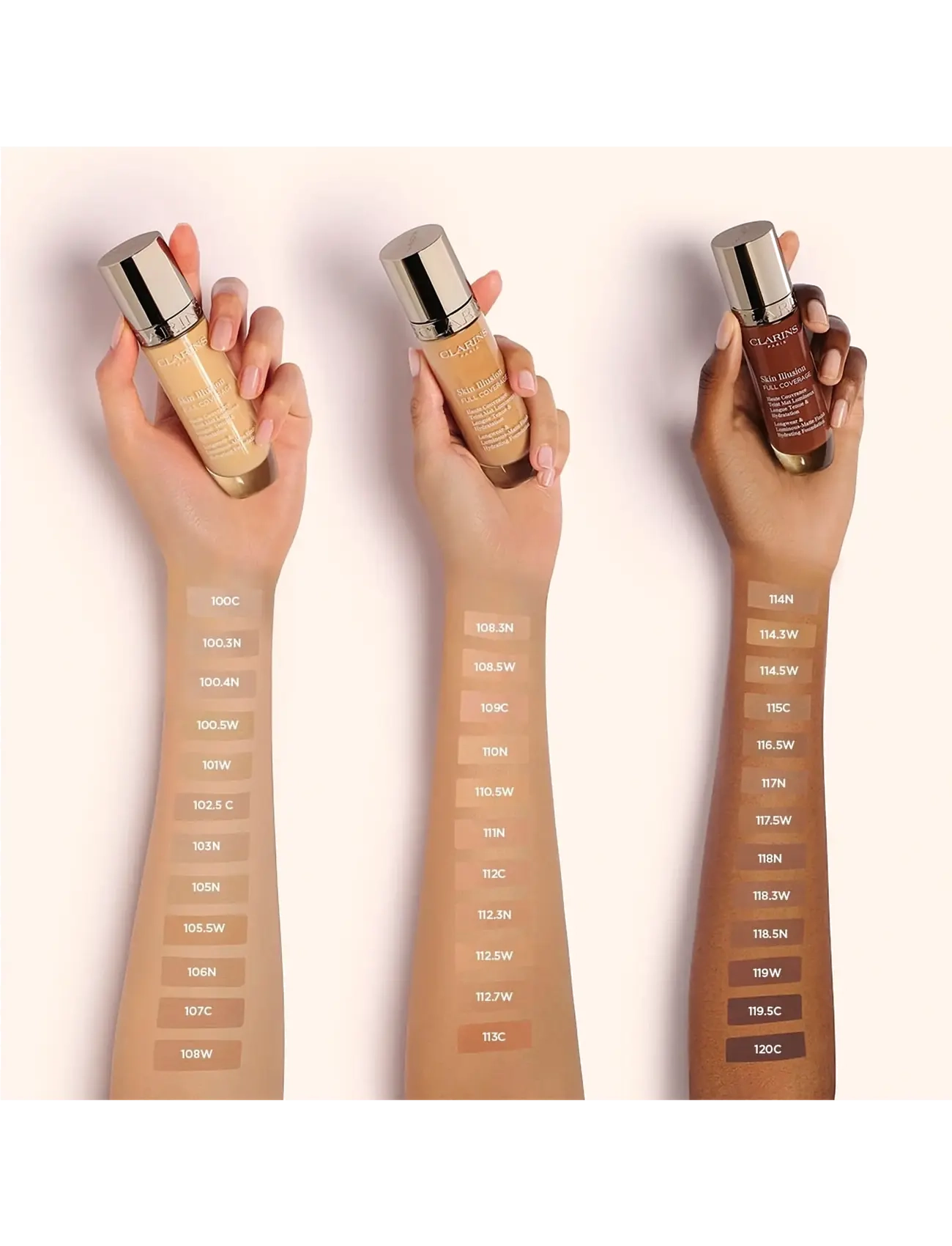 Clarins - Skin Illusion Full Coverage Foundation 100.3N 30 ml - makeup - clear - 4