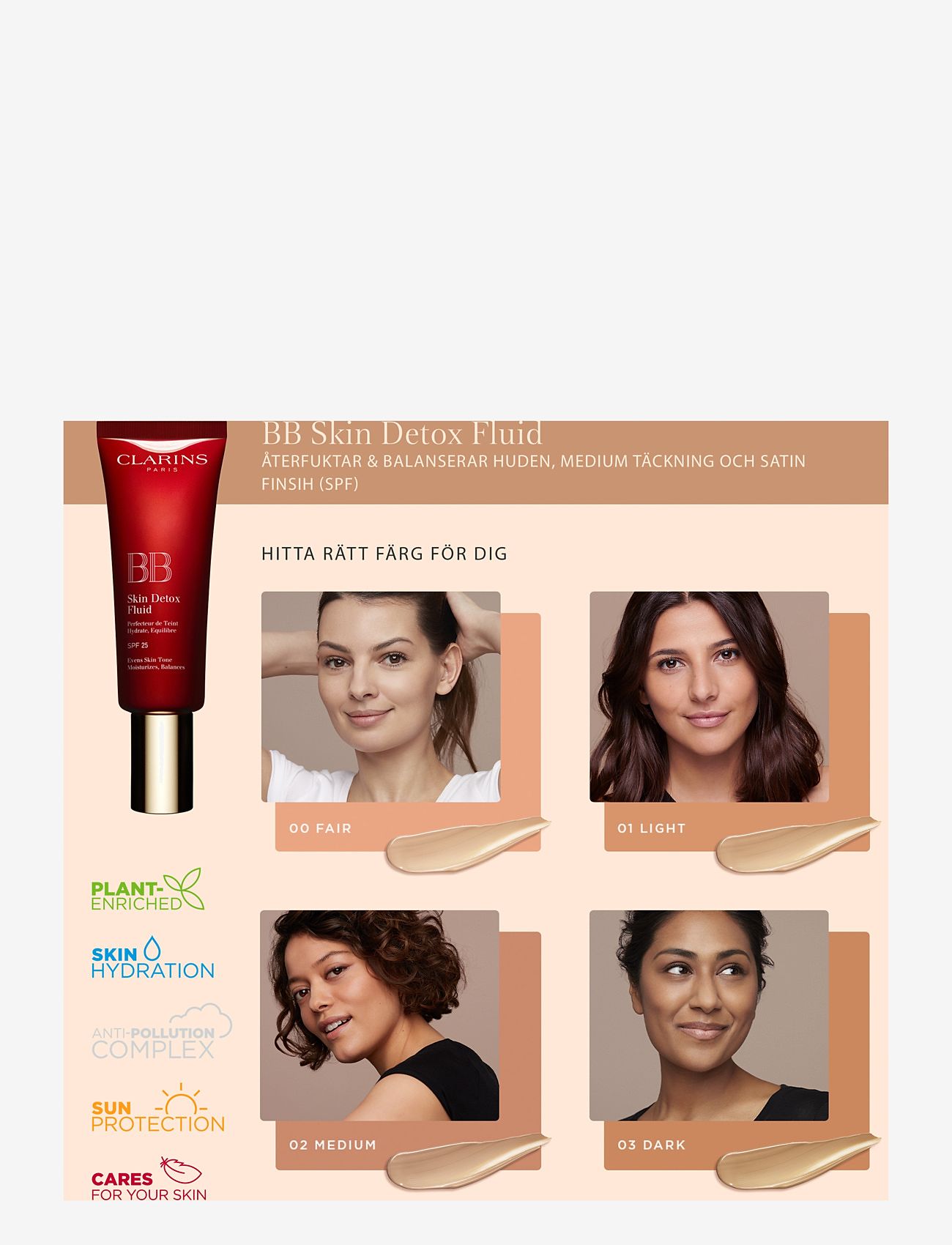 Clarins - BB Skin Detox Fluid SPF 25 - smink - 01 light - 3