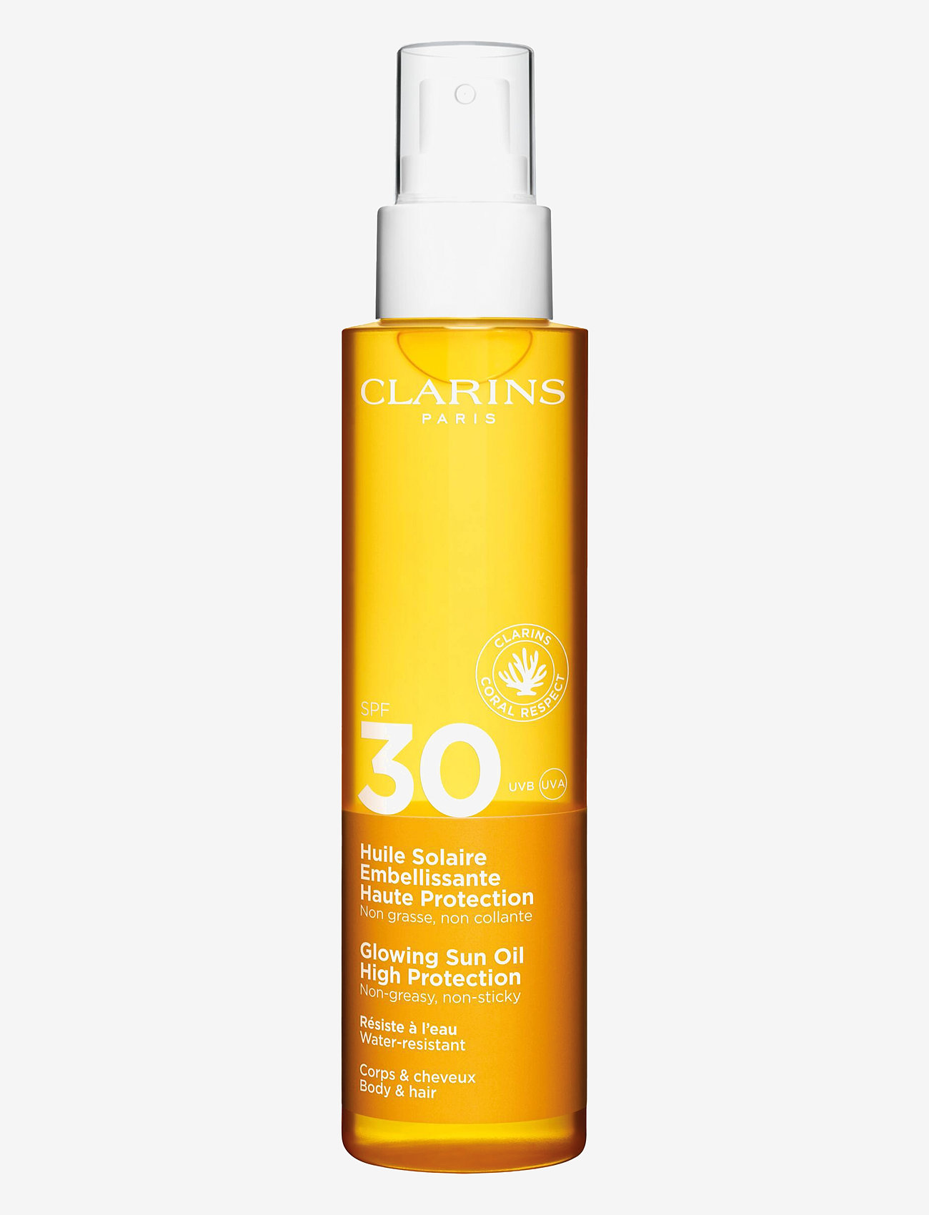 Clarins - Glowing Sun Oil High Protection SPF30 Body & Hair - för kroppen - clear - 0