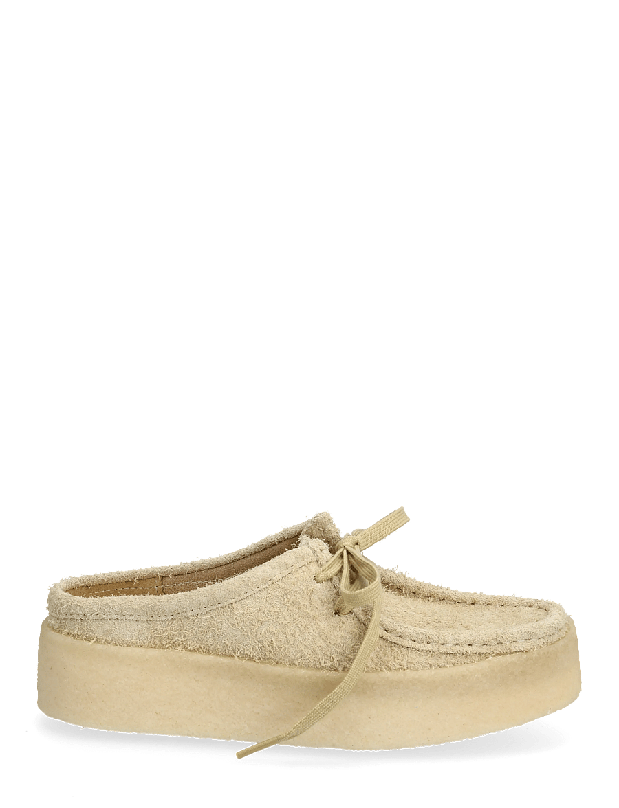 Clarks Originals - WallabeeCup Lo D - flatbotna mules - maple hairy sde - 1