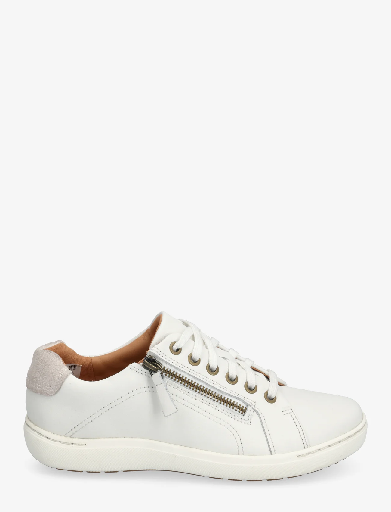 Clarks - Nalle Lace D - sportiska stila apavi ar pazeminātu potītes daļu - 1255 white leather - 1