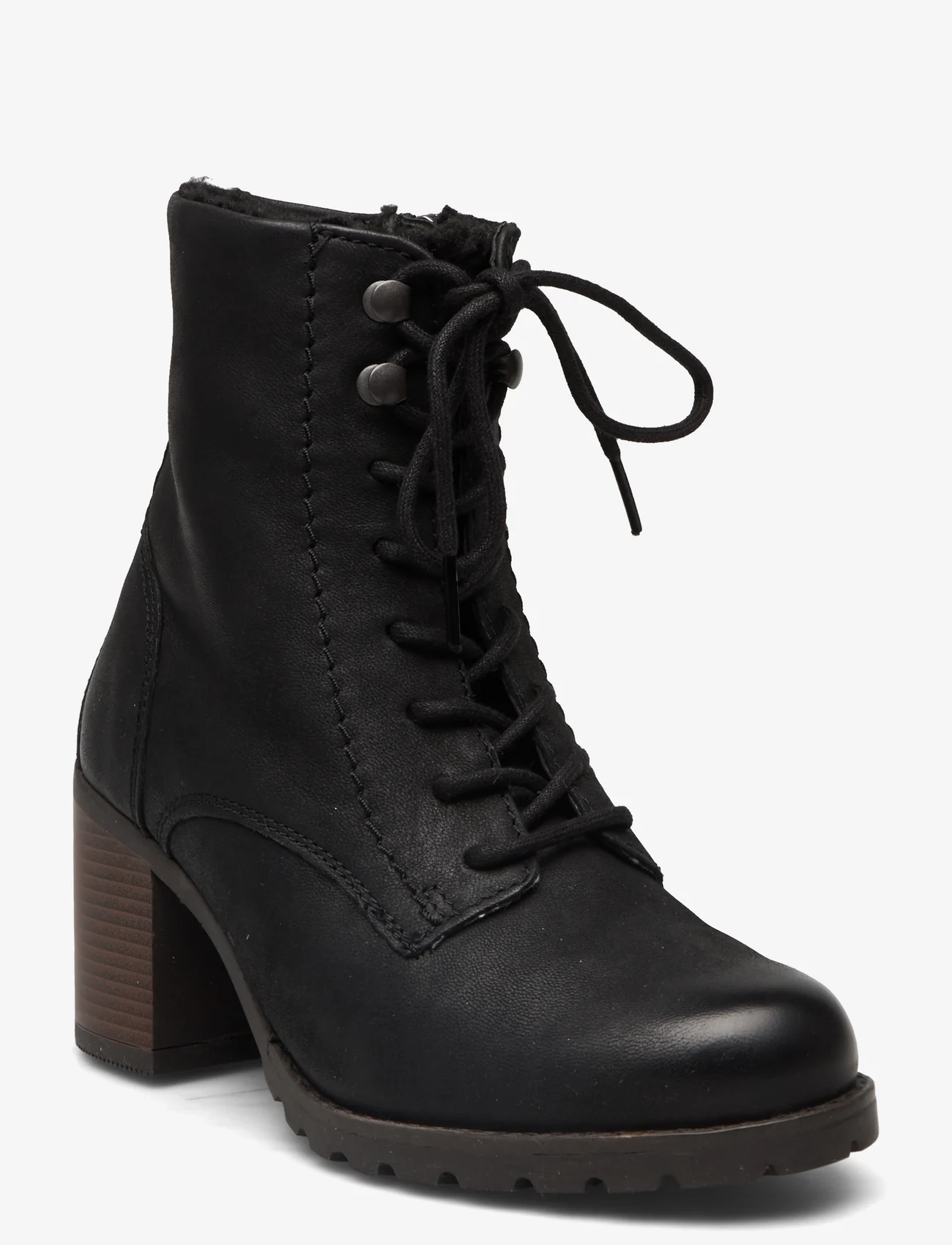 Clarks - Clarkwell Lace - high heel - black wlined lea - 0