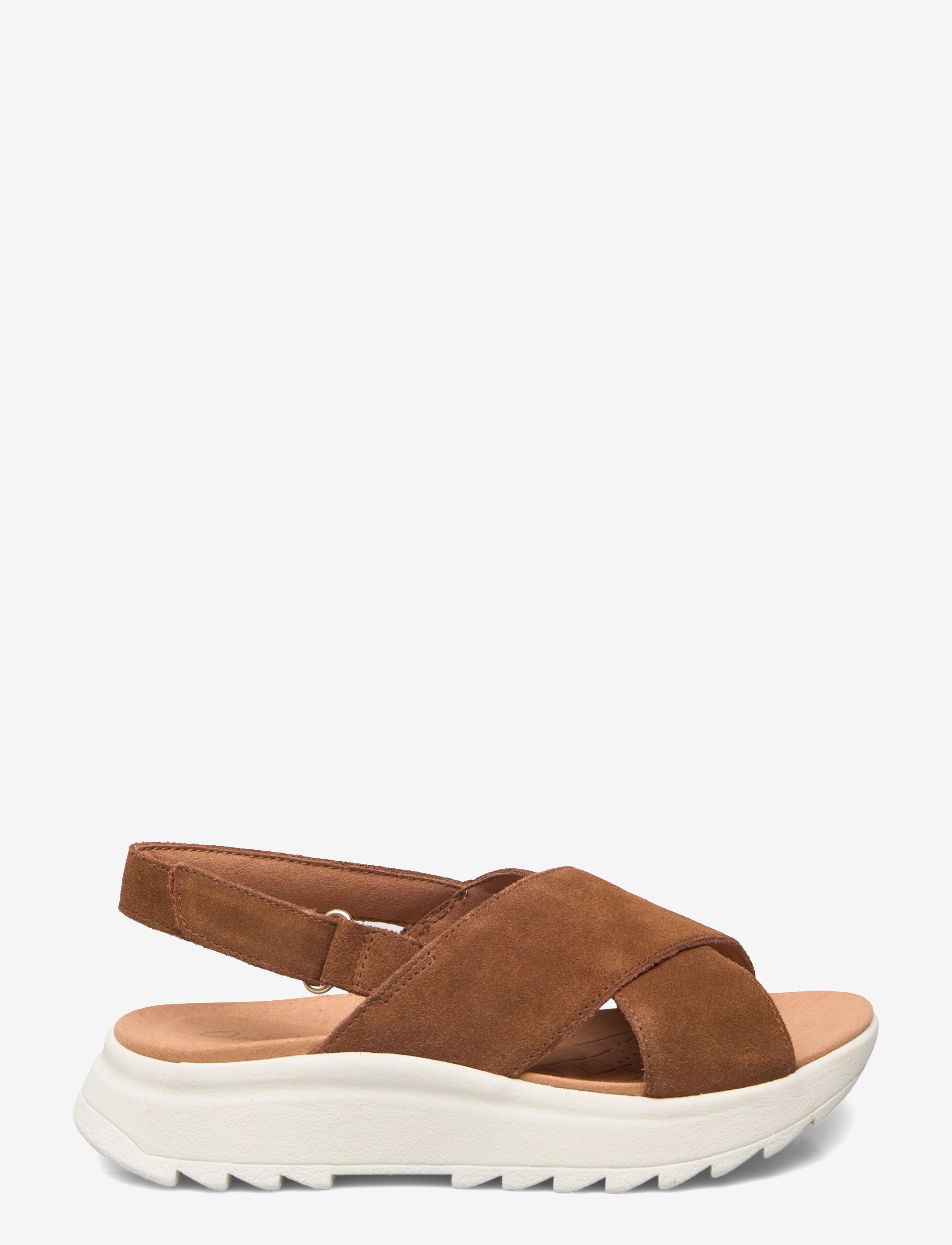 Clarks - DashLite Wish D - platta sandaler - 5238 dark tan suede - 1