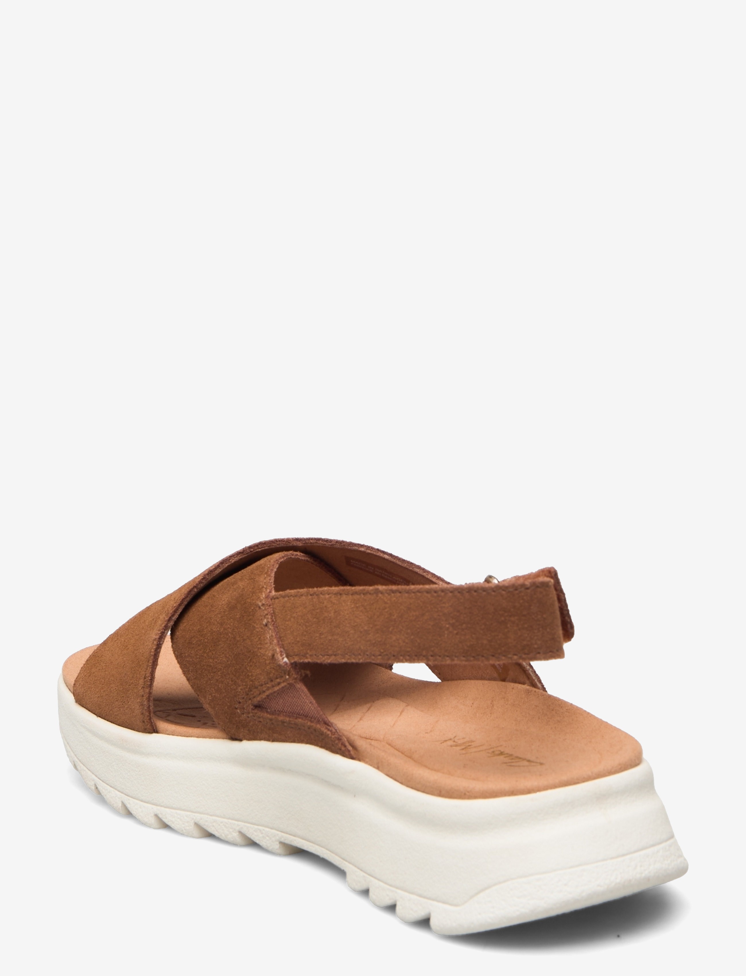 Clarks - DashLite Wish D - platta sandaler - 5238 dark tan suede - 2
