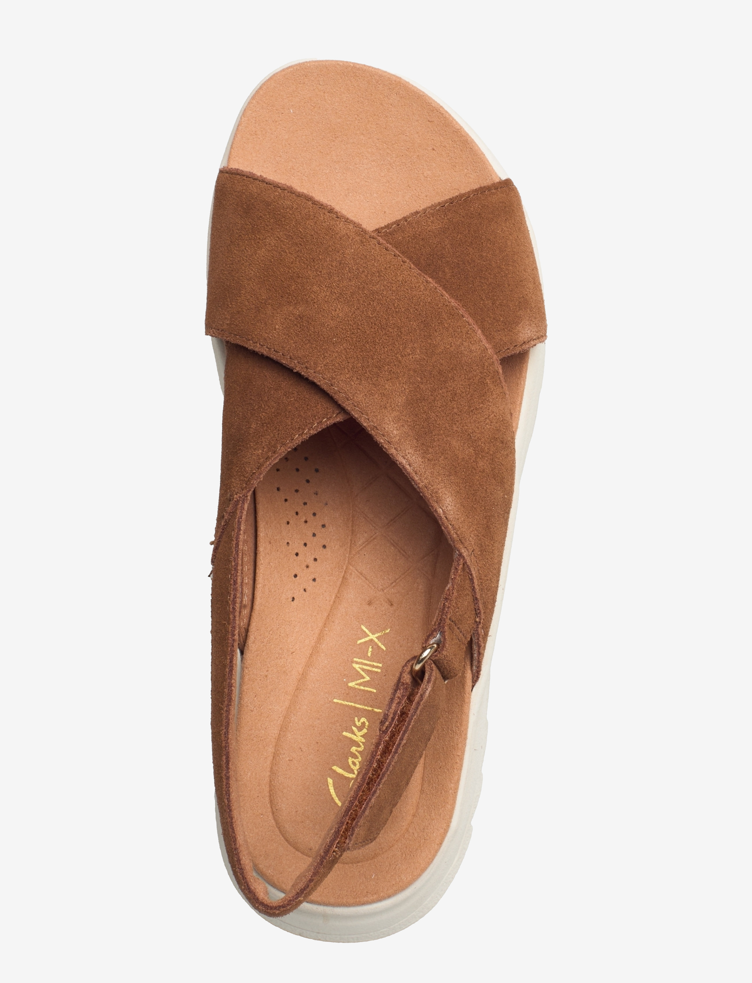 Clarks - DashLite Wish D - platta sandaler - 5238 dark tan suede - 3