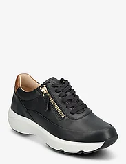 Clarks - Tivoli Zip D - sportiska stila apavi ar pazeminātu potītes daļu - 1216 black leather - 0