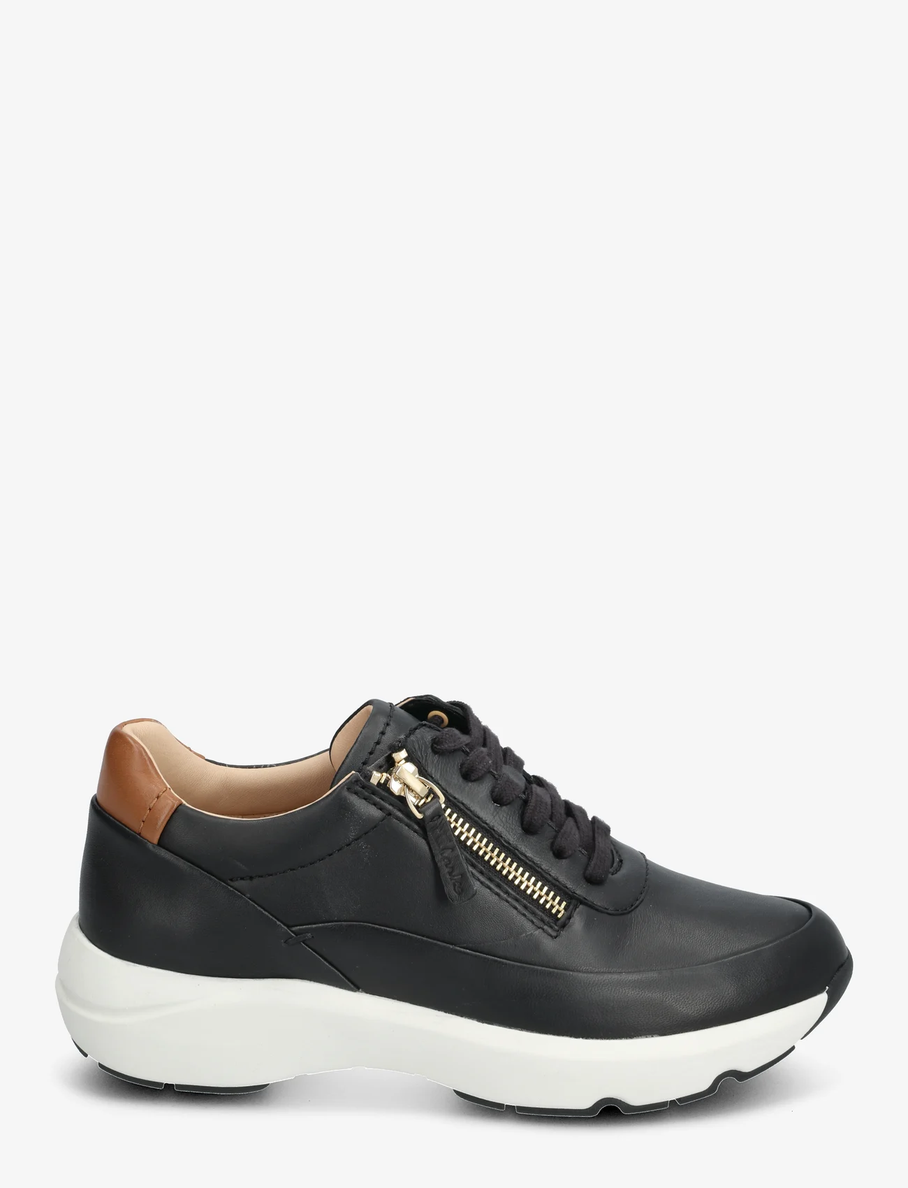 Clarks - Tivoli Zip D - sportiska stila apavi ar pazeminātu potītes daļu - 1216 black leather - 1
