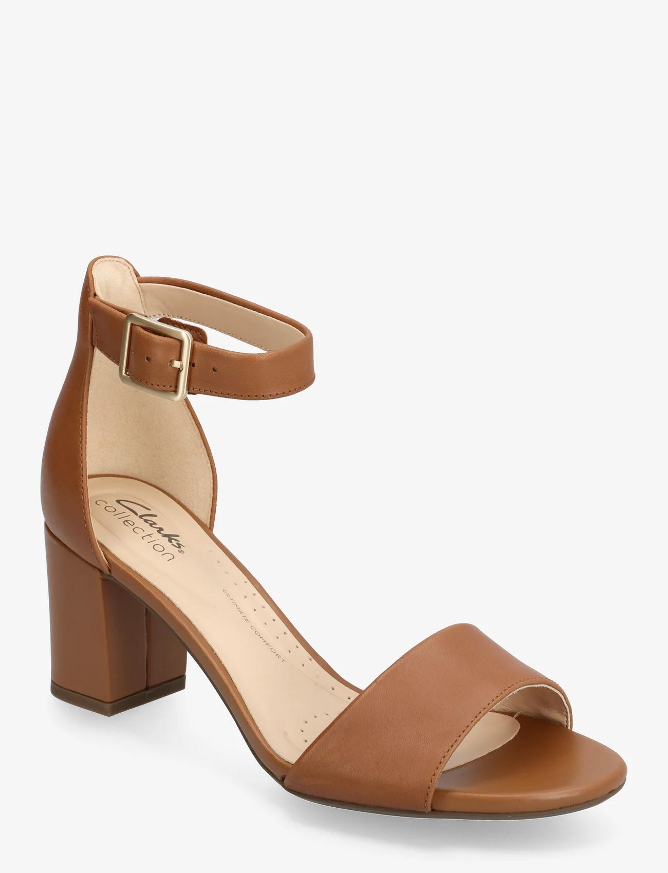 Clarks - Deva Mae D - party wear at outlet prices - 5241 tan leather - 0