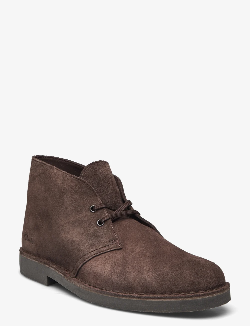 Dark brown clarks desert boots sales
