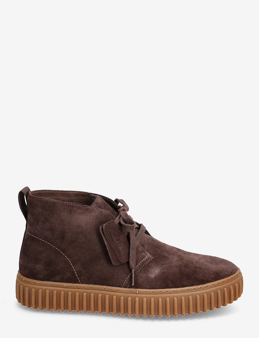 Clarks - Torhill DB - laced boots - dark brown suede - 1
