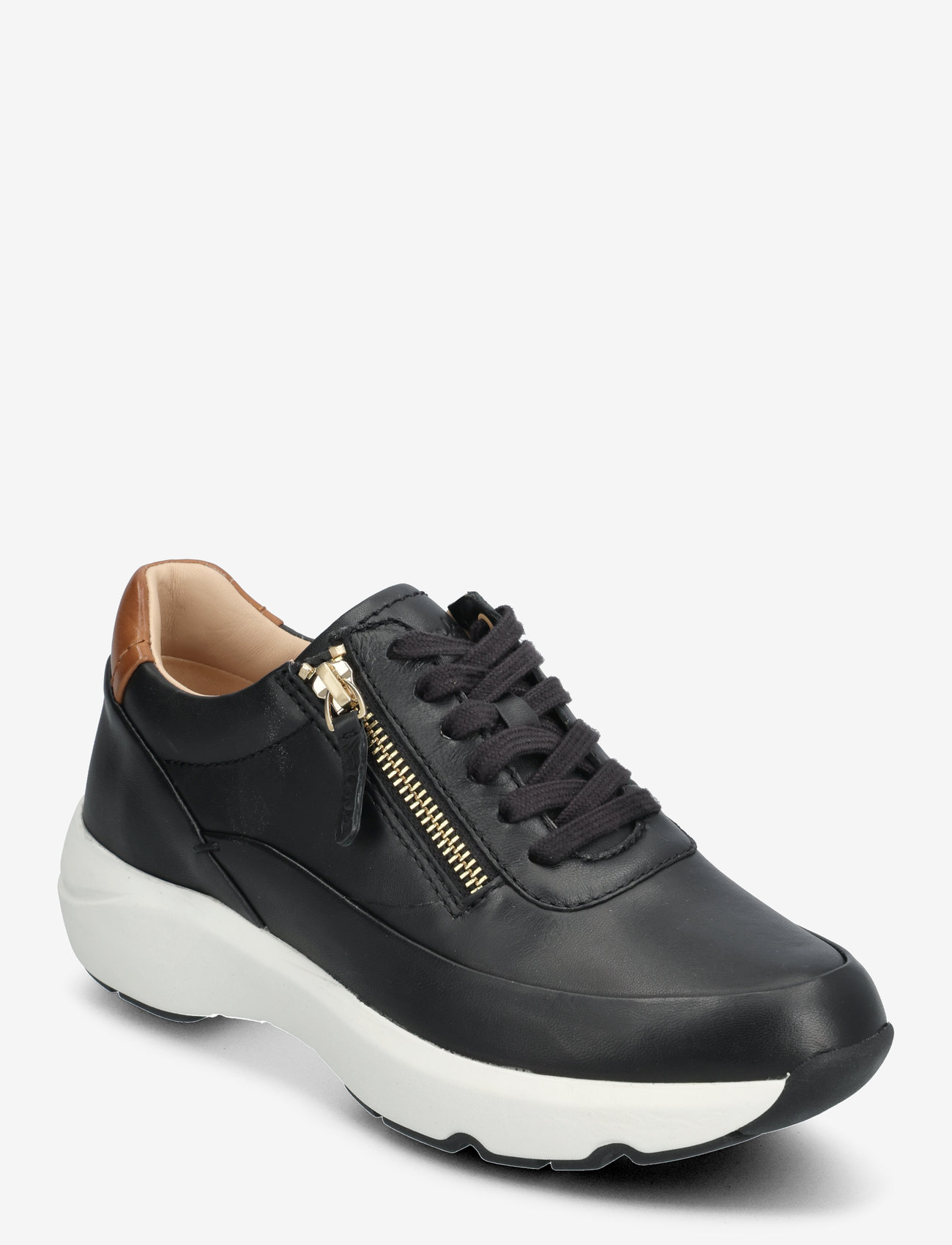 Clarks - Tivoli Zip D - lave sneakers - black leather - 0