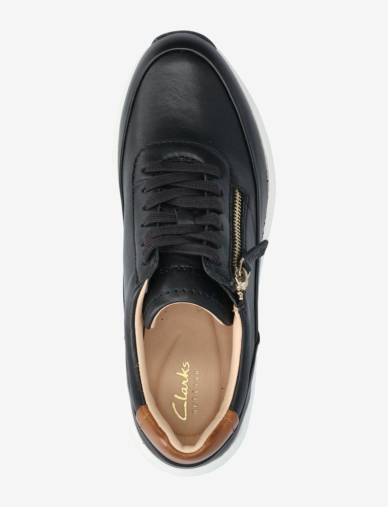 Clarks - Tivoli Zip D - lave sneakers - black leather - 3