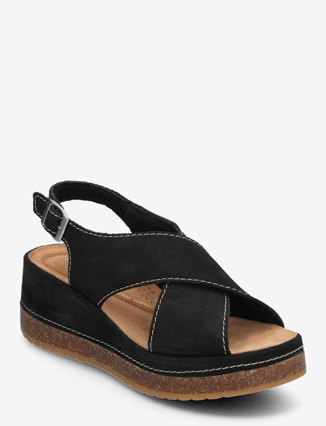 Clarks - Kassanda Step D - platta sandaler - 1217 black nubuck - 0