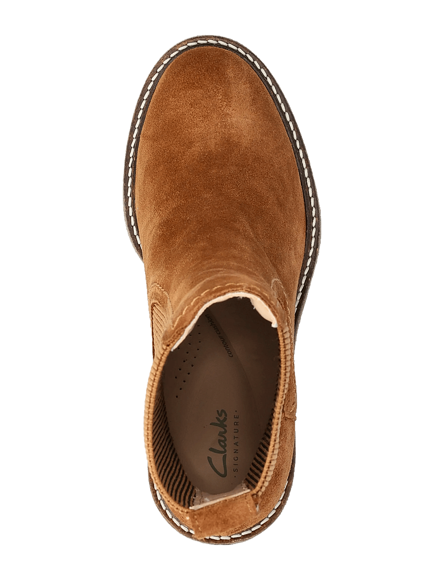 Clarks - Cassiano Top D - heeled ankle boots - mid tan sde - 3