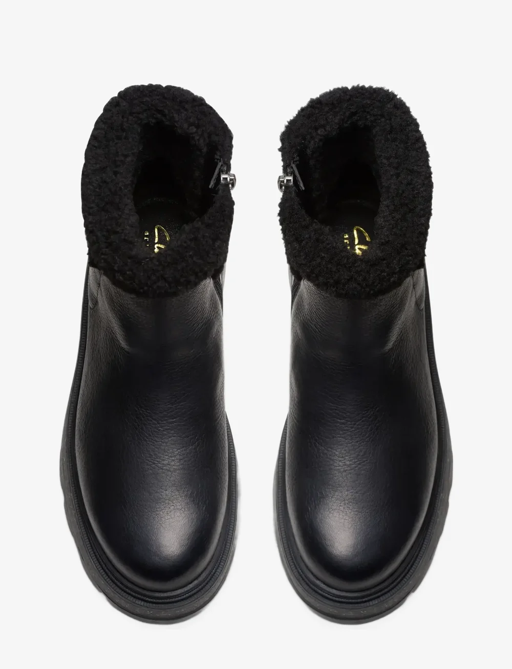 Clarks - HencroftMadiWP D - platta ankelboots - black leather - 4