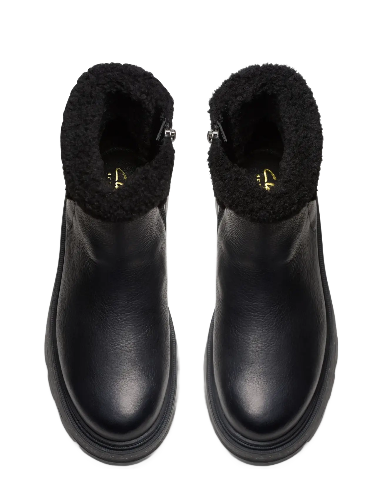 Clarks - HencroftMadiWP D - platta ankelboots - black leather - 4