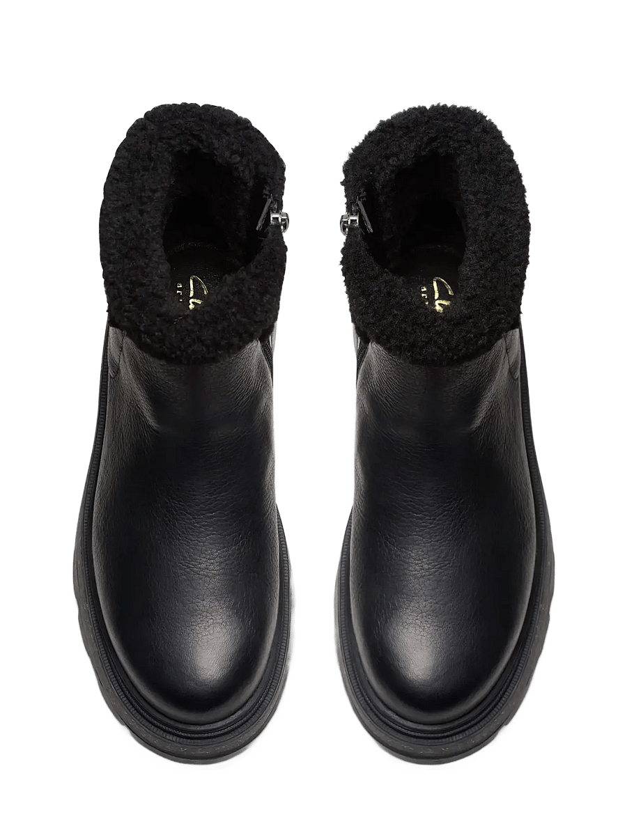 Clarks - HencroftMadiWP D - platte enkellaarsjes - black leather - 4