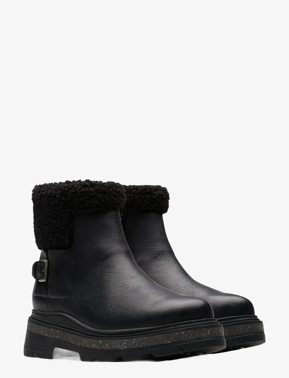 Clarks - HencroftMadiWP D - platta ankelboots - black leather - 5