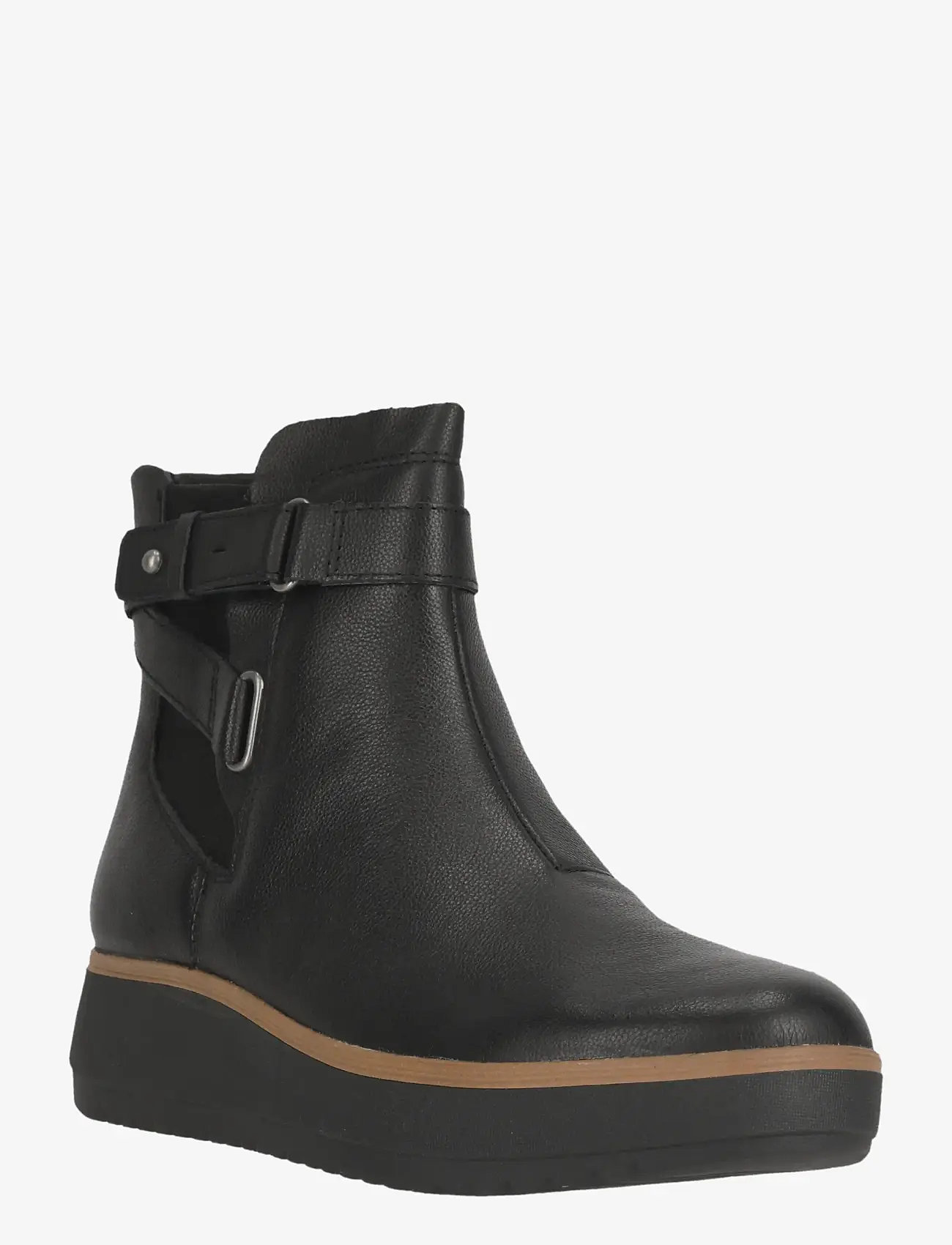 Clarks - Zylah Faye D - platta ankelboots - black leather - 0