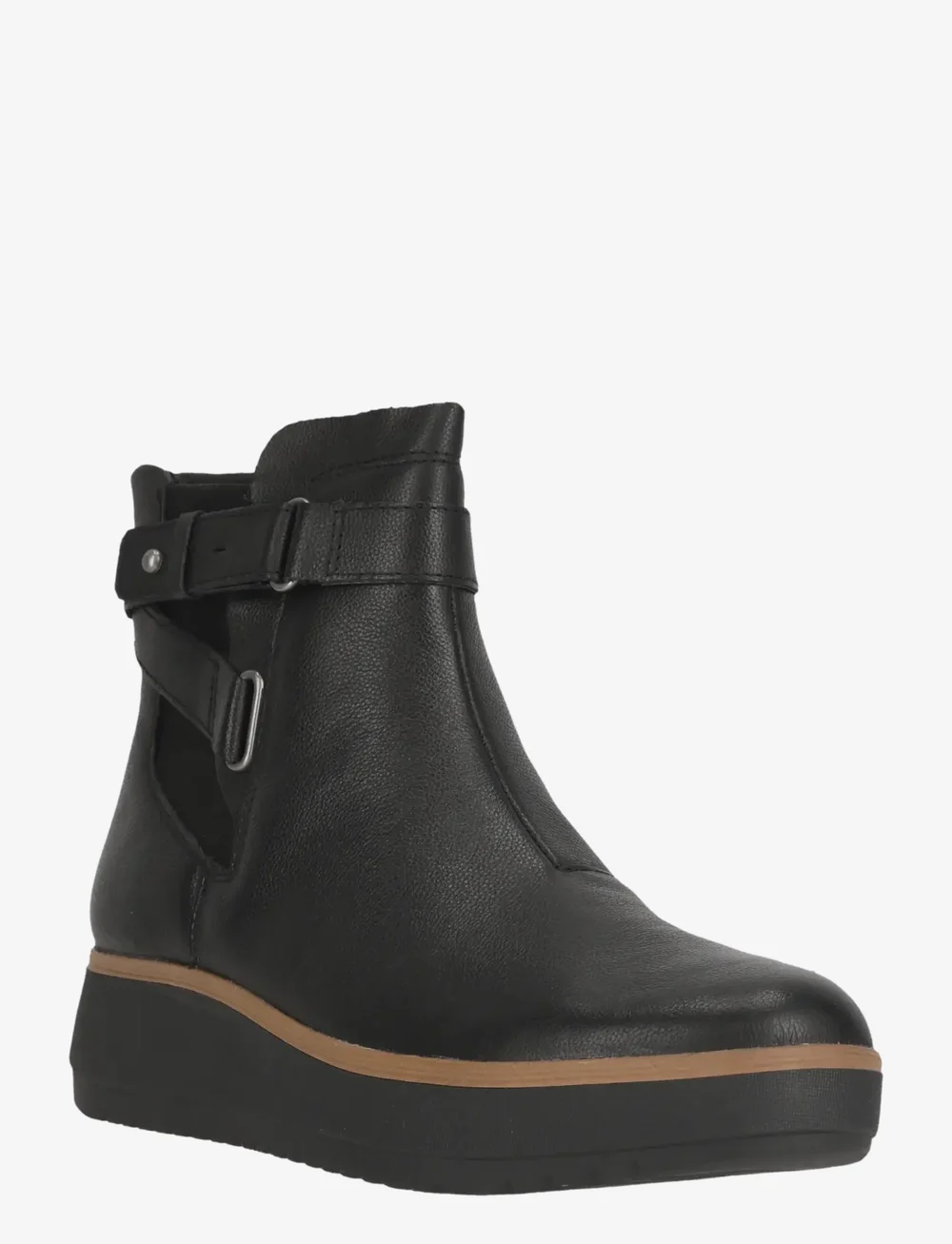Clarks - Zylah Faye D - platta ankelboots - black leather - 0