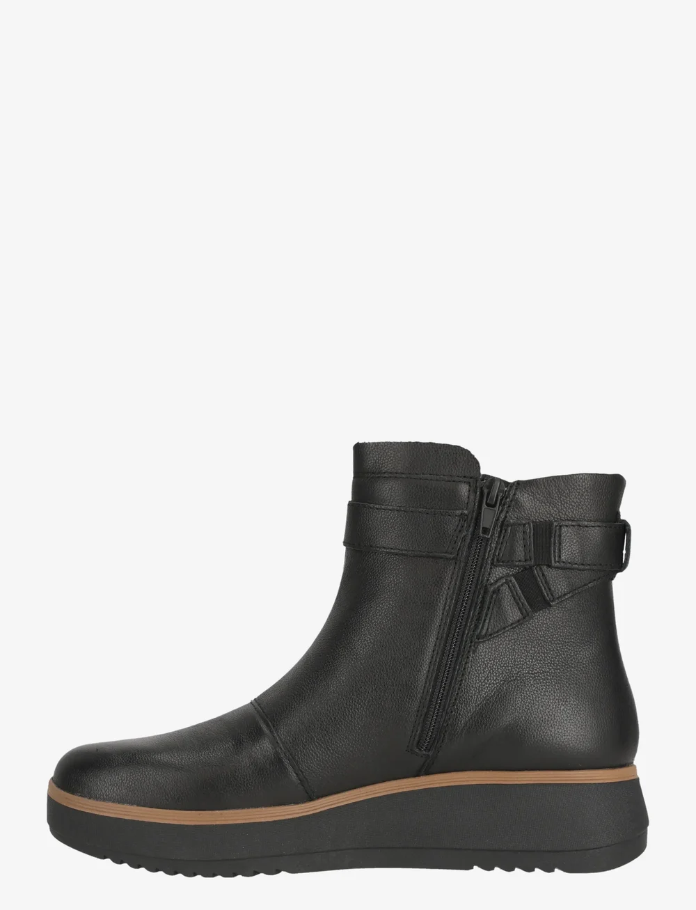 Clarks - Zylah Faye D - platta ankelboots - black leather - 3