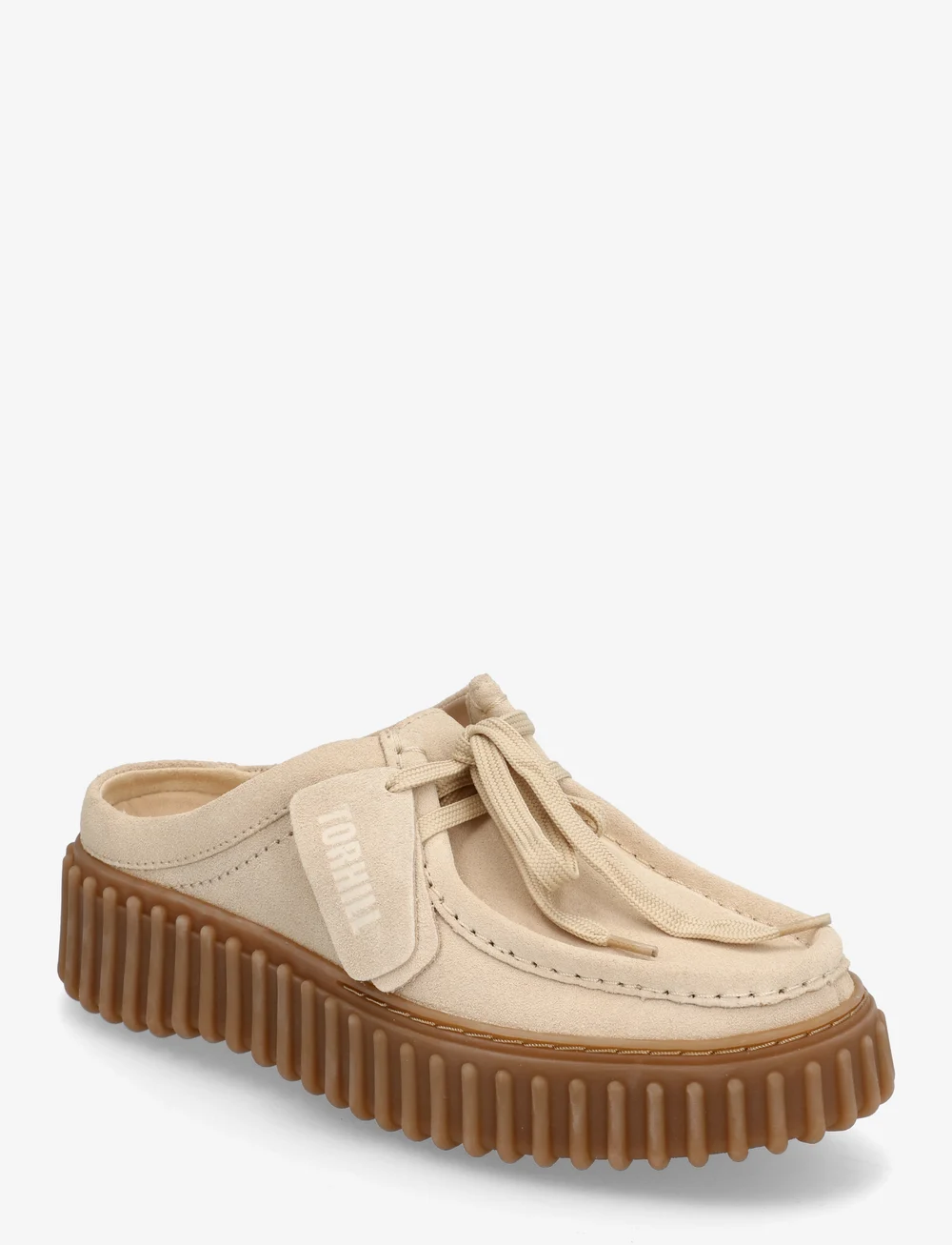 Clarks - Torhill Mule D - plokščios basutės - ecru suede - 0