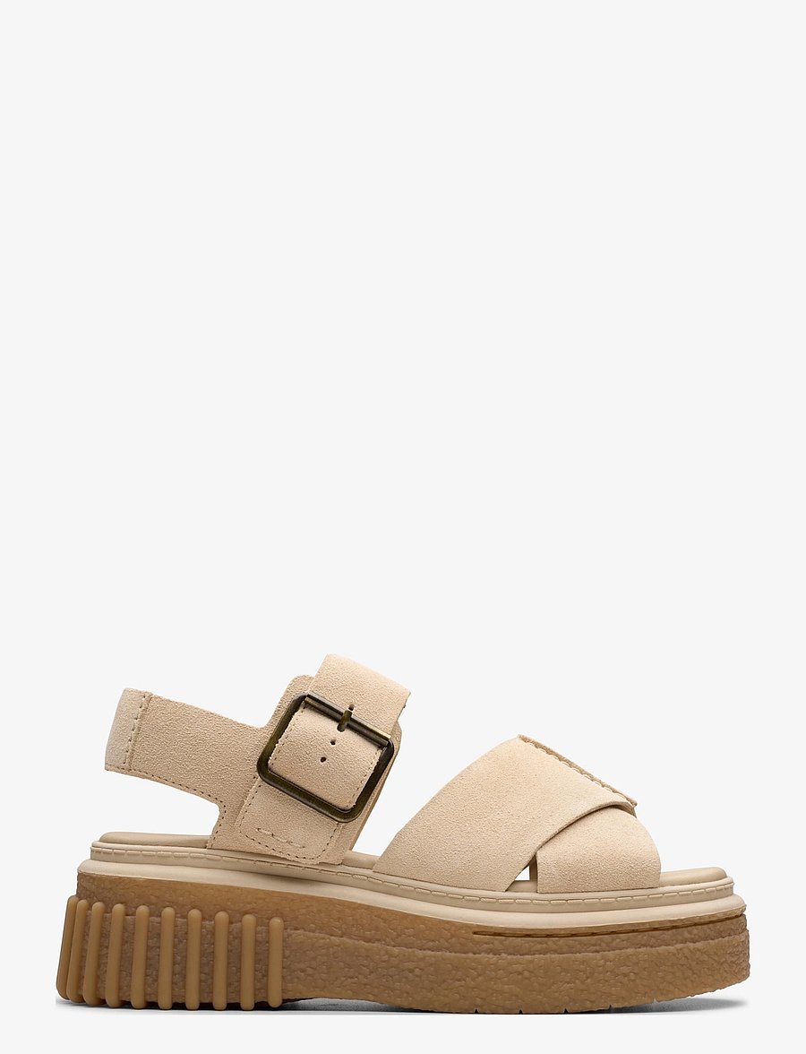 Clarks - Evamar Wish D - plateau-sandalen - ecru suede - 1