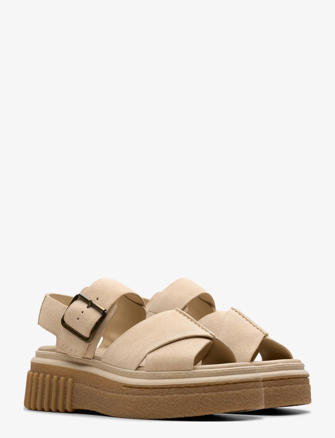 Clarks Evamar Wish D, 39.5, Summer Schuhe, Beige - Platform Sandals, Frauen