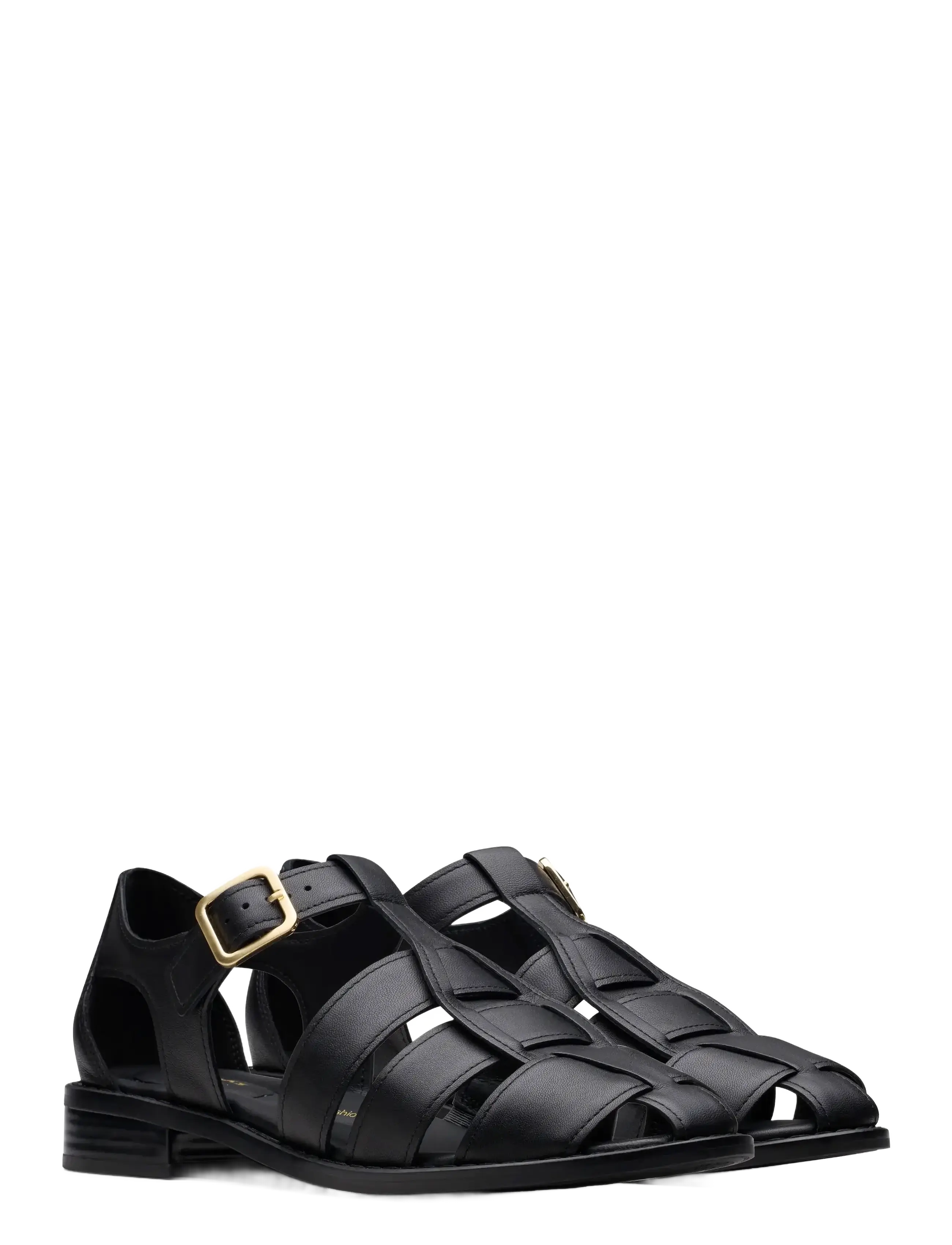 Clarks - Hana Sun D - flade sandaler - black leather - 5