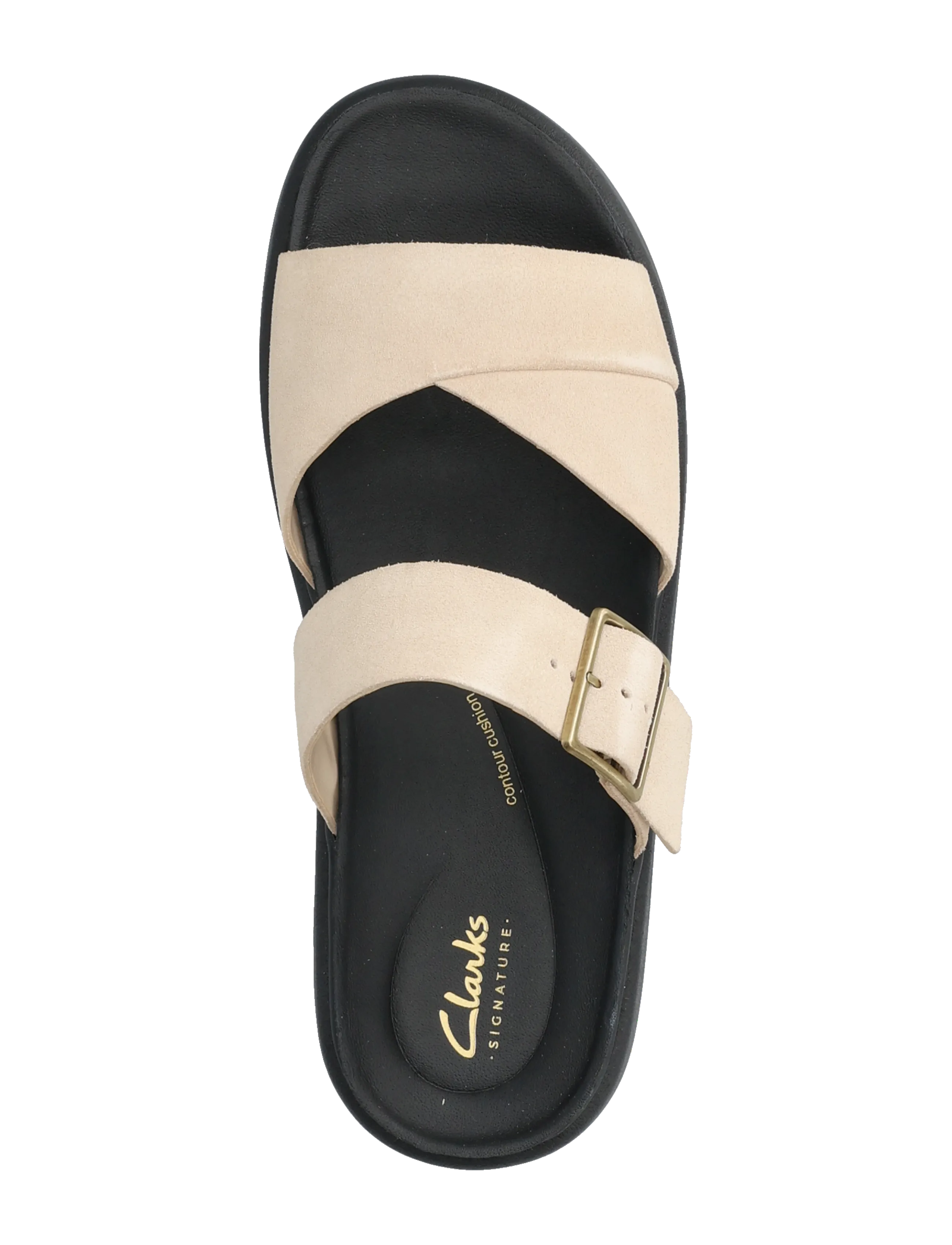 Clarks - Aristella Mule D - płaskie sandały - ecru suede - 3