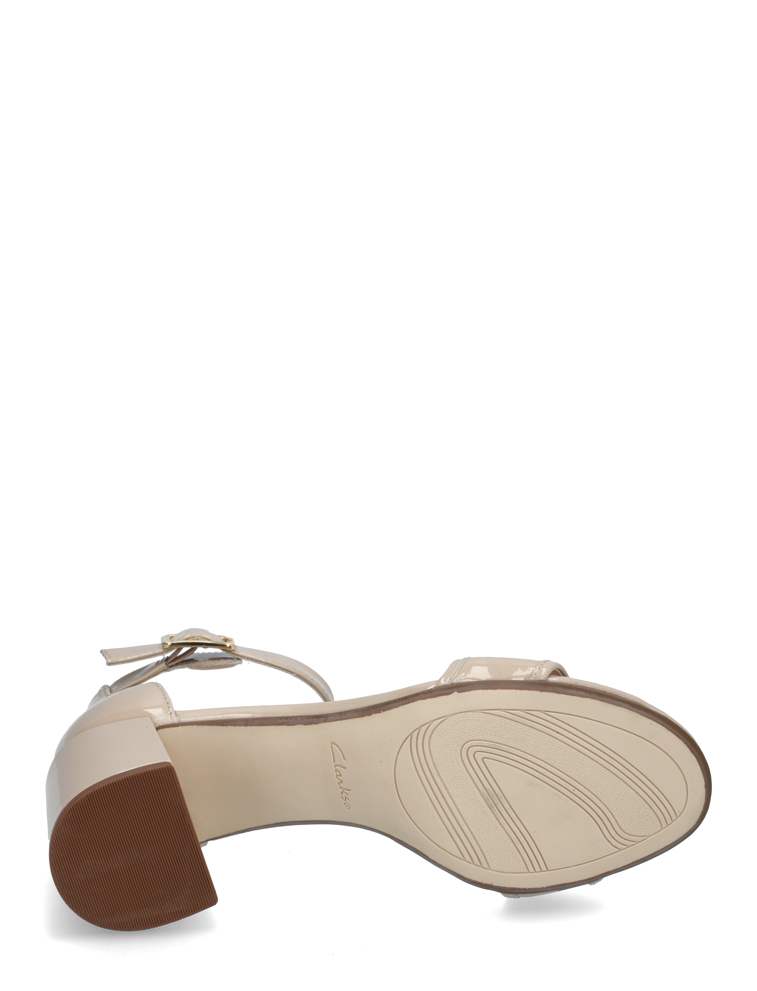 Clarks - Ezoria Mae D - sandały na obcasie - sand patent - 4