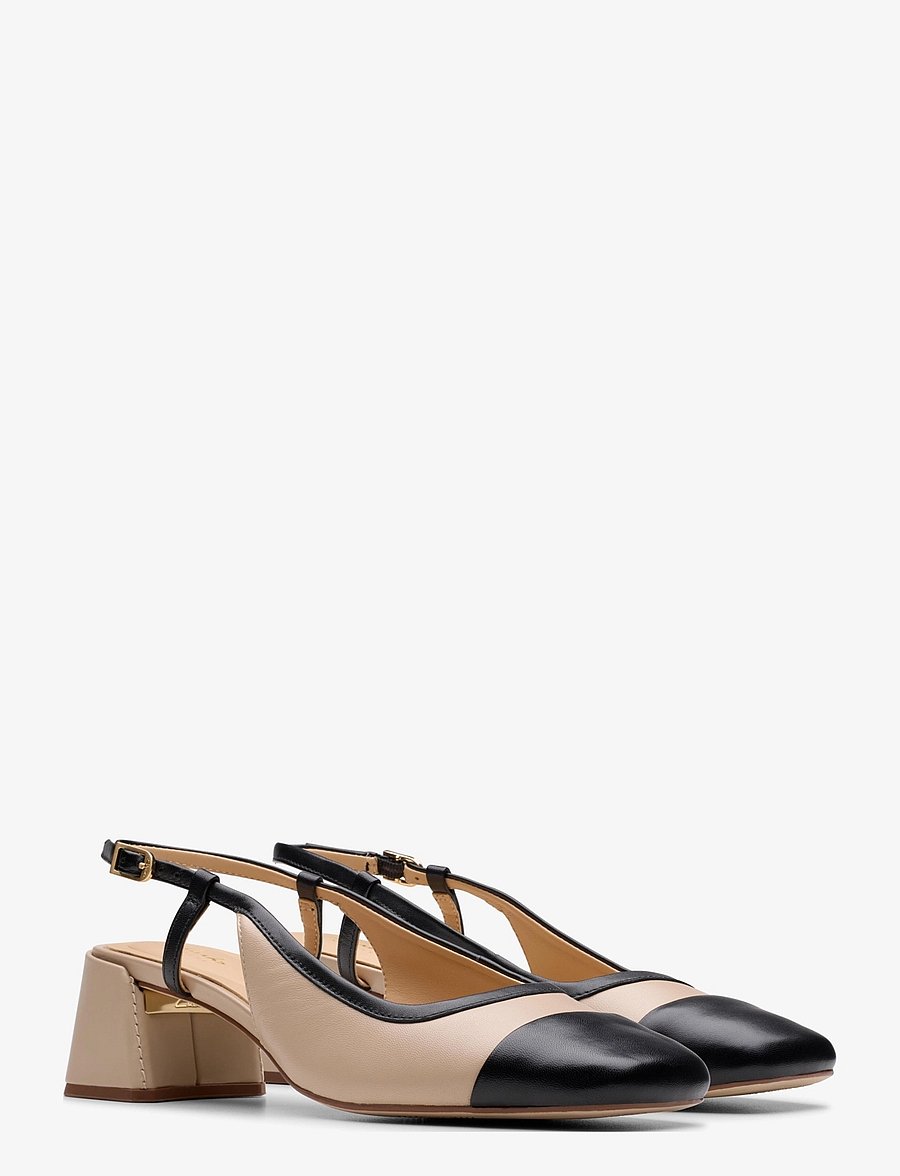 Clarks - Nyta45 Sling D - augstpapēžu sandales ar atvērtu papēdi - sand combi lea - 1