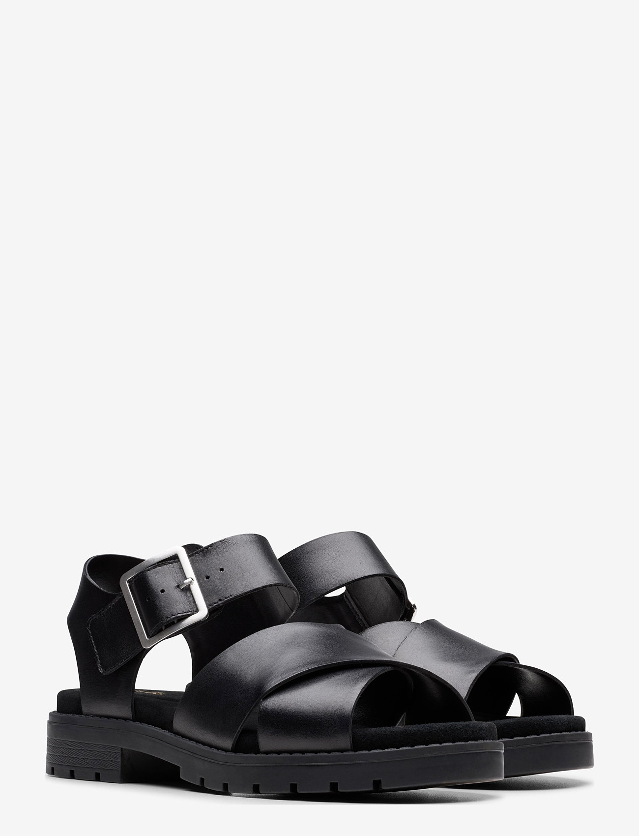 Clarks - Orinoco Cross D - flat sandals - black leather - 0