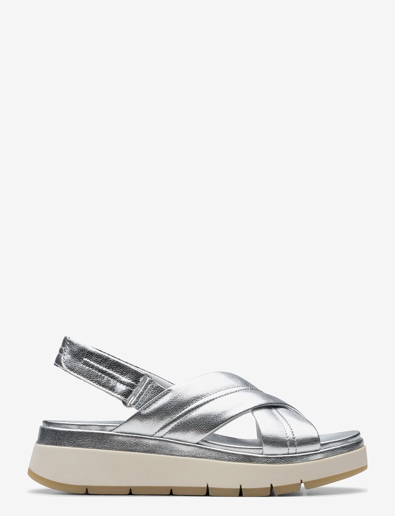 Clarks - Tuscan Cross D - plateau-sandalen - silver leather - 1