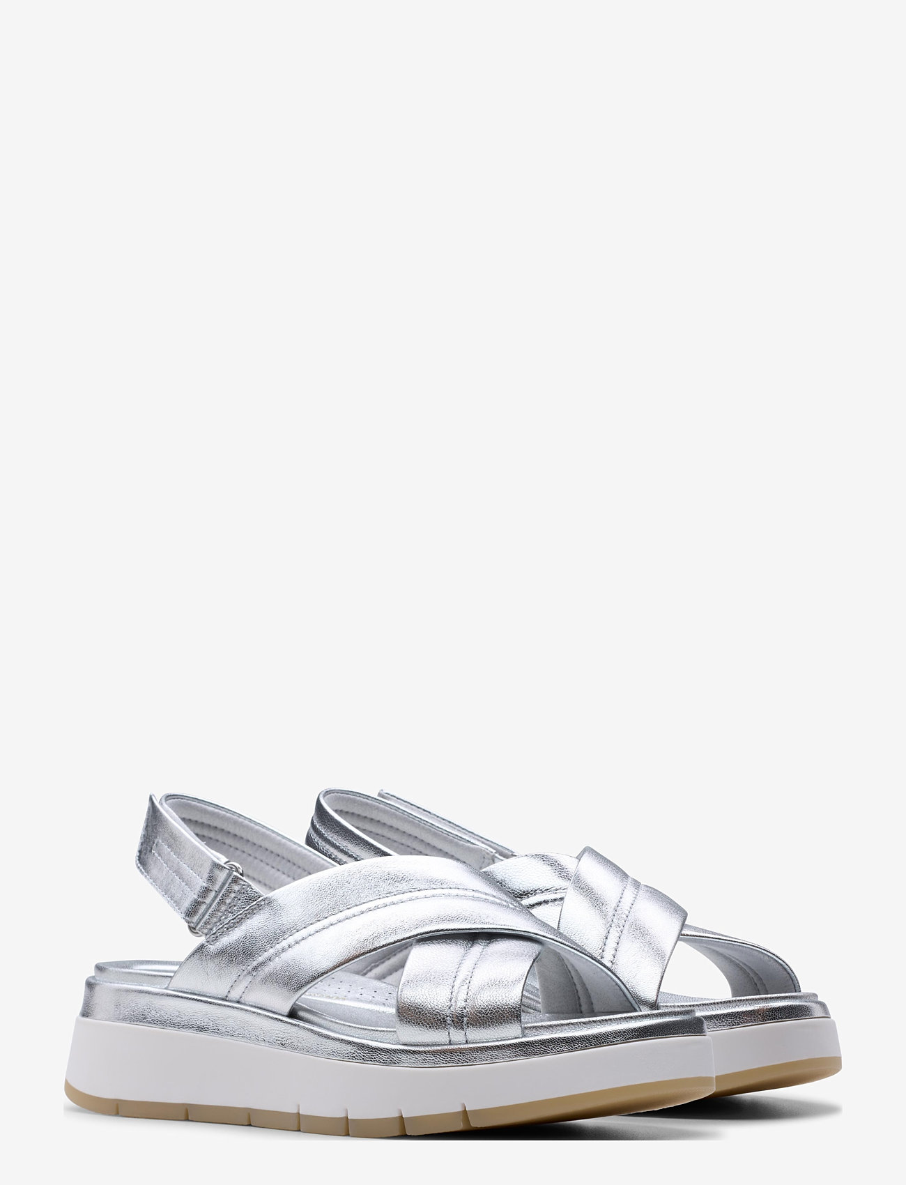 Clarks - Tuscan Cross D - plateau-sandalen - silver leather - 0