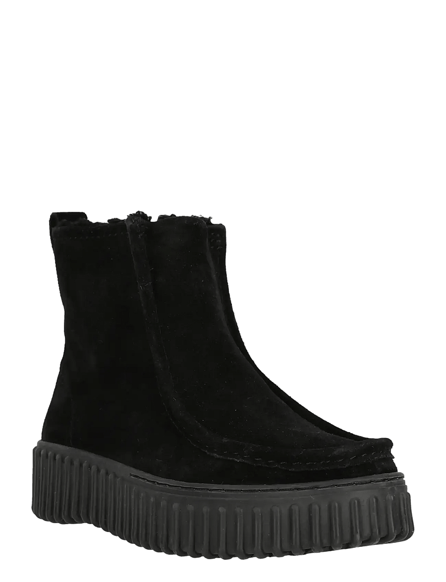 Clarks - Torhill Cozy D - platta ankelboots - black sde - 1
