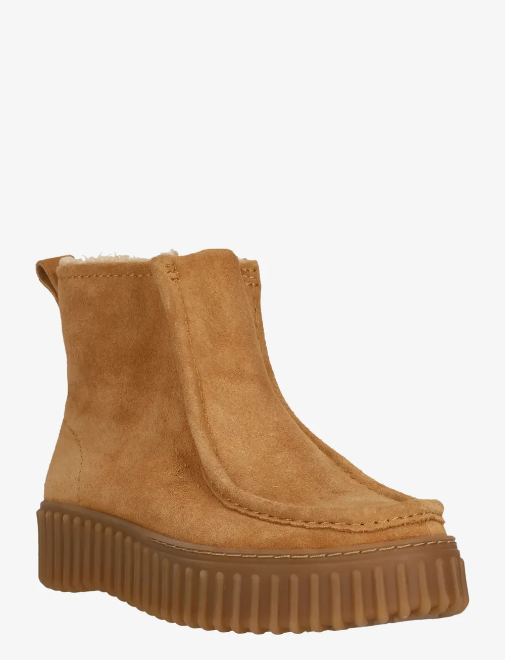 Clarks - Torhill Cozy D - platta ankelboots - light tan lea - 1