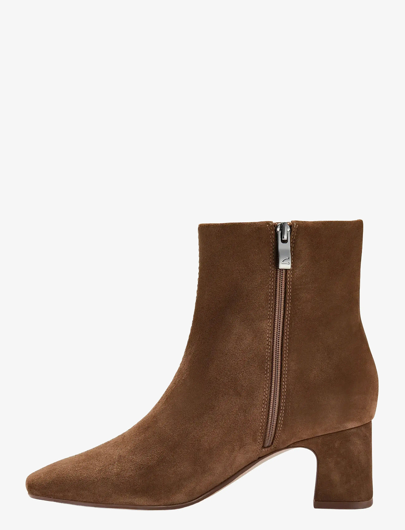 Clarks - Fernie Zip D - heeled ankle boots - walnut suede - 1