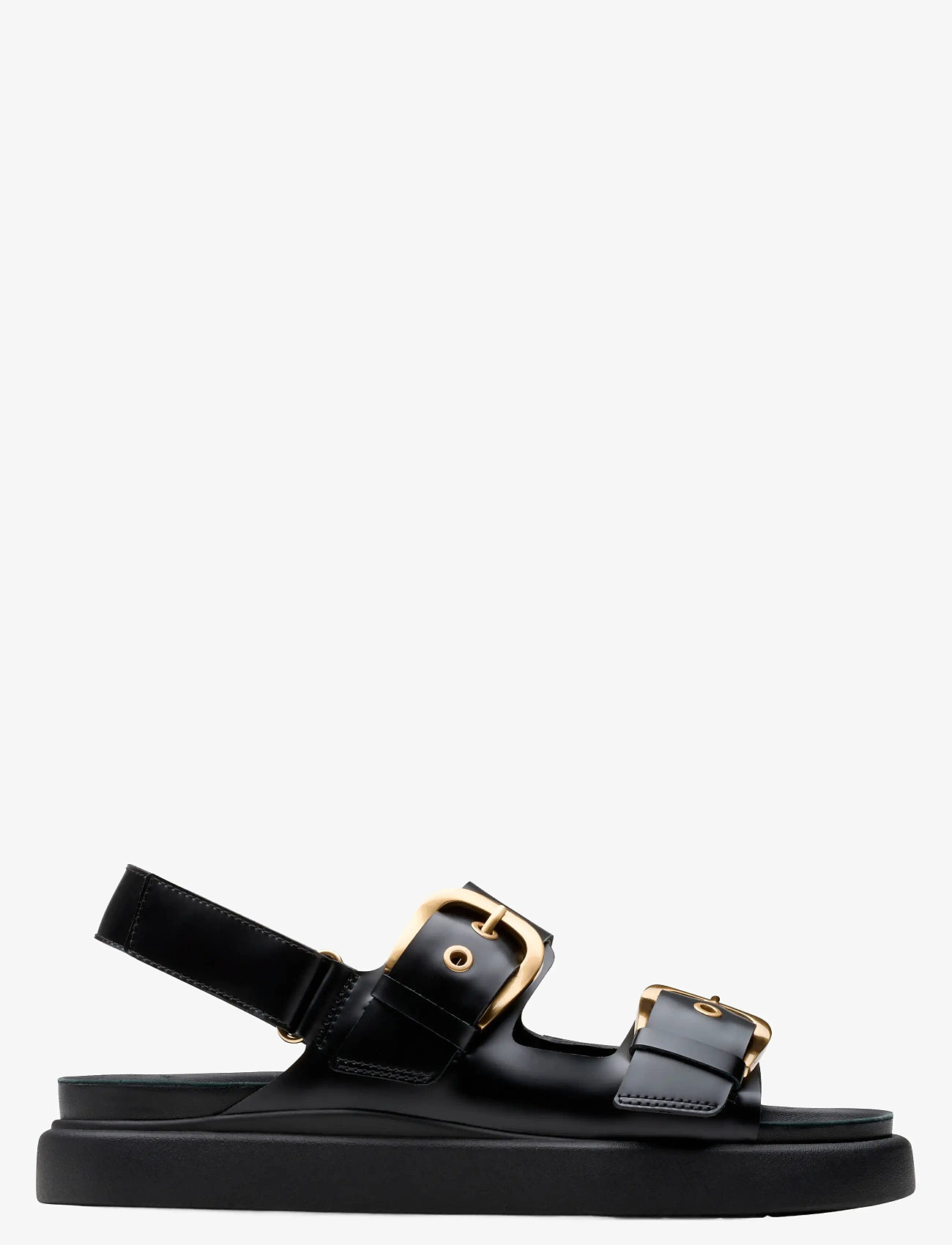 Clarks - Aristella Bay D - flat sandals - black leather - 5