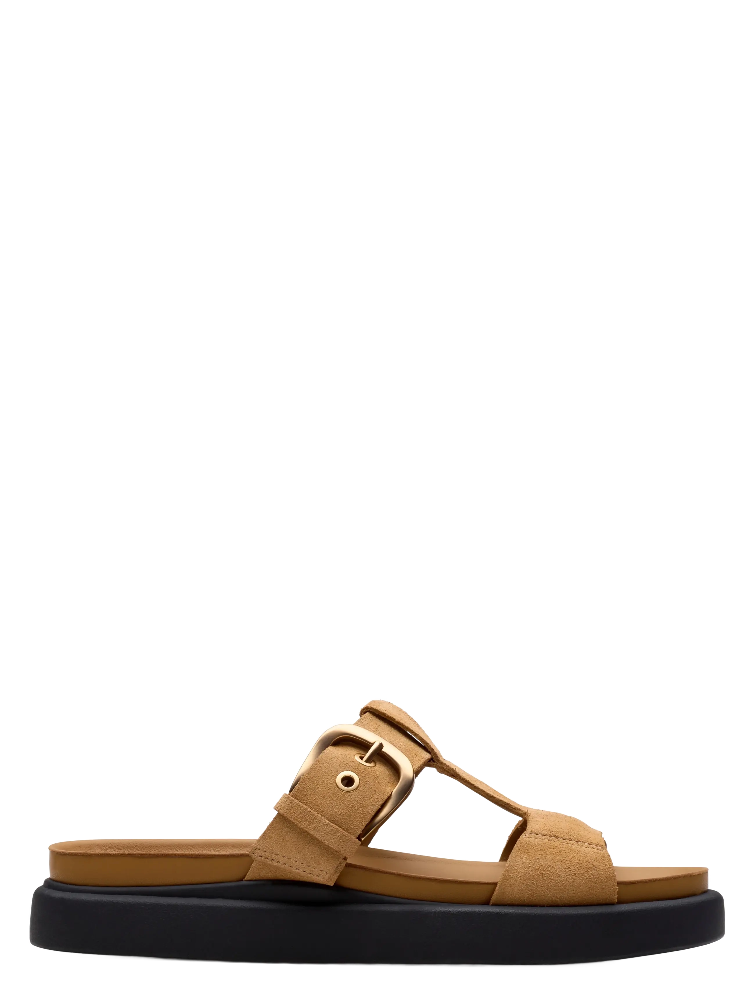 Clarks - Aristella West D - flade sandaler - warm sand suede - 2