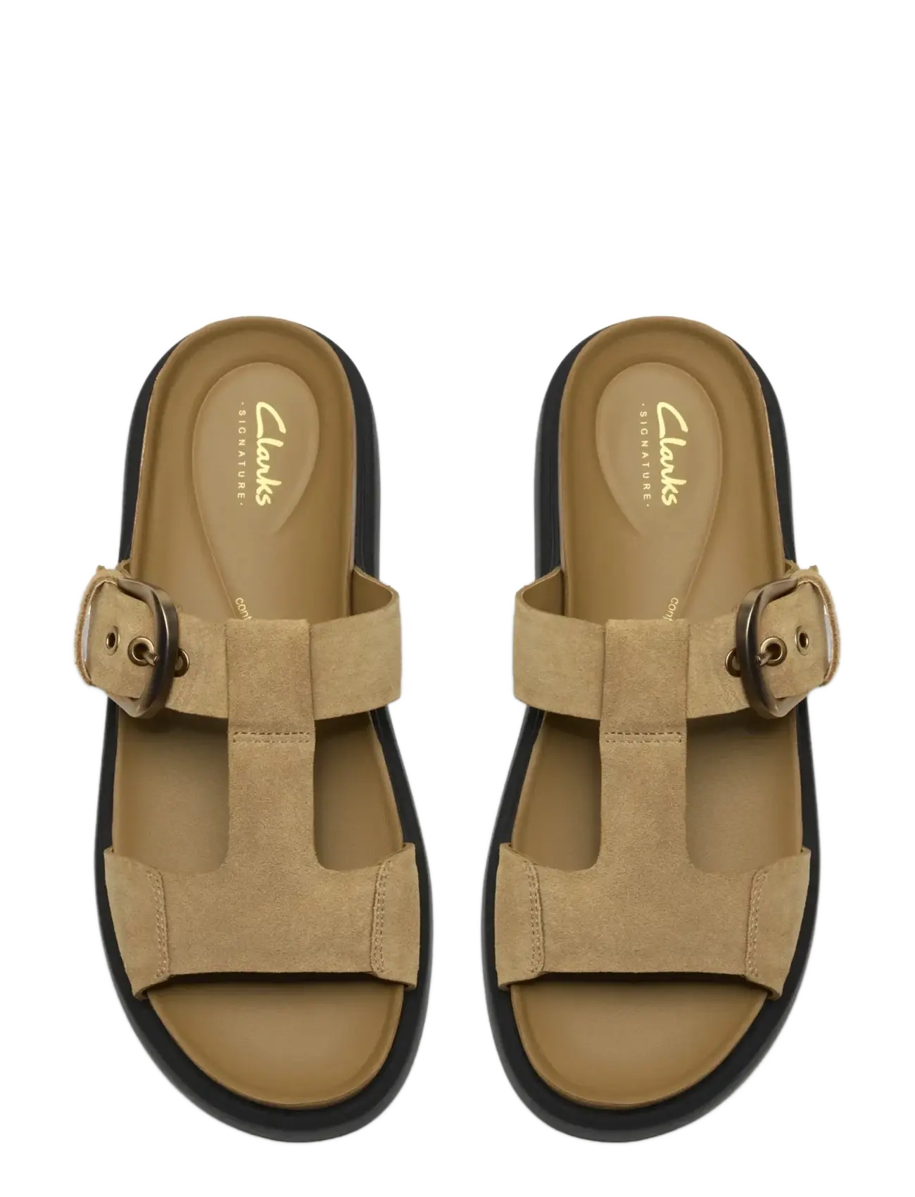 Clarks - Aristella West D - flade sandaler - warm sand suede - 5