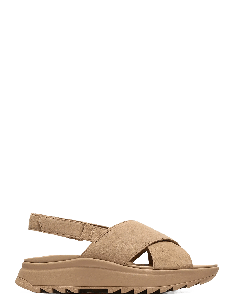 Clarks - DashLite Wish D - platvorm-sandaalid - beige suede - 0
