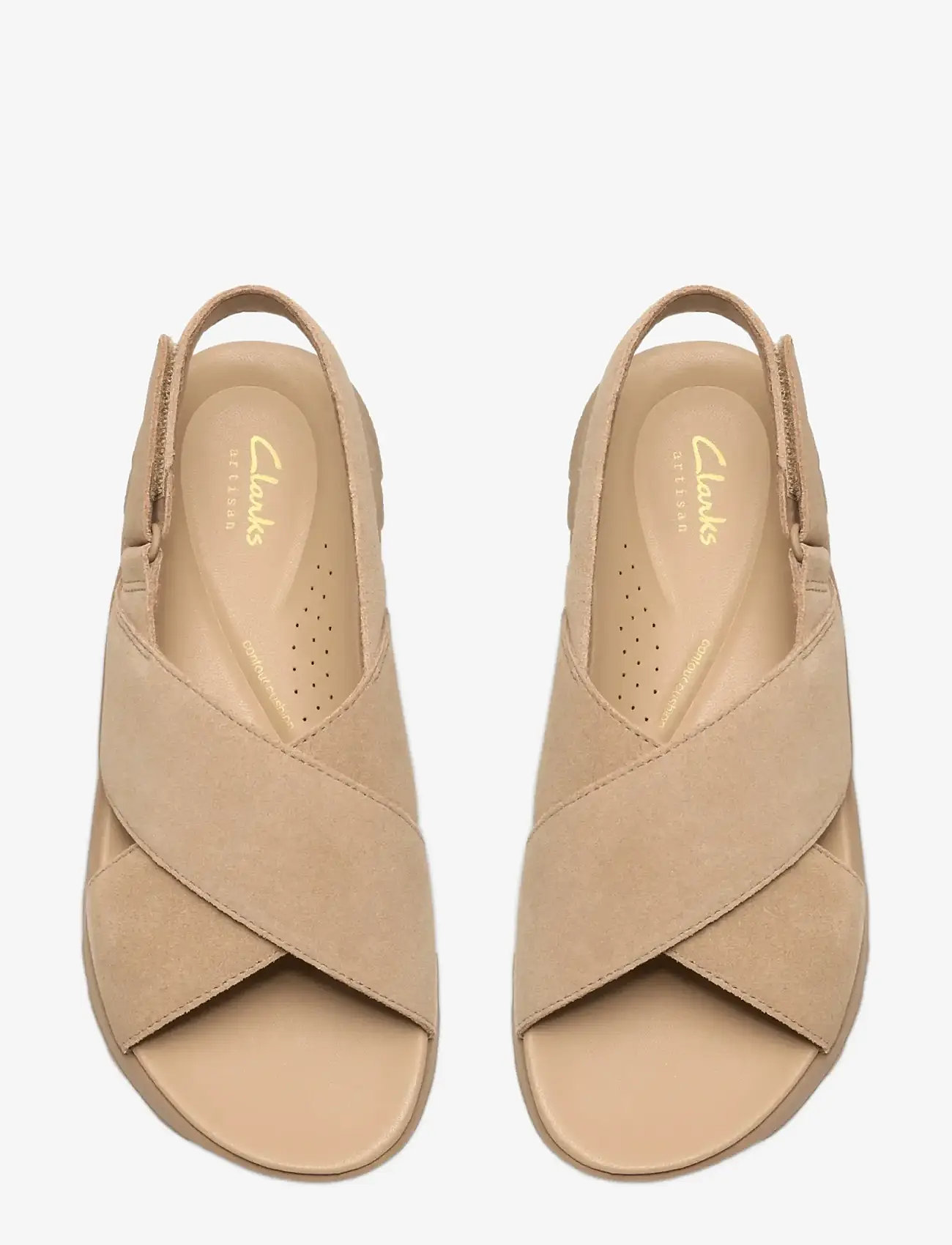 Clarks - DashLite Wish D - platvorm sandaalid - beige suede - 1