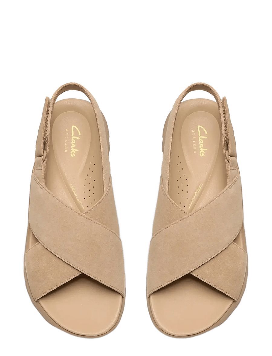 Clarks - DashLite Wish D - platvorm-sandaalid - beige suede - 1