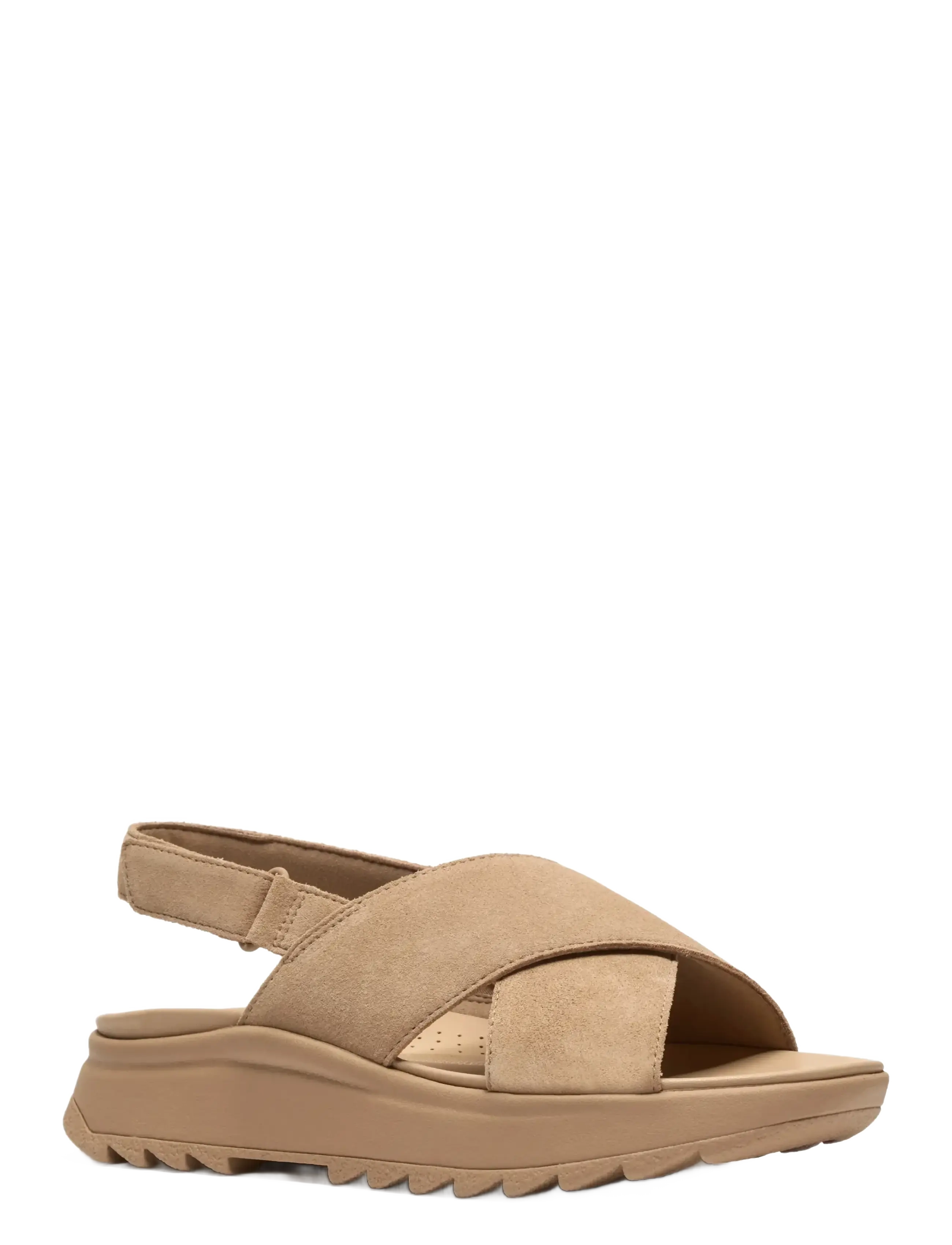 Clarks - DashLite Wish D - plateau-sandalen - beige suede - 5
