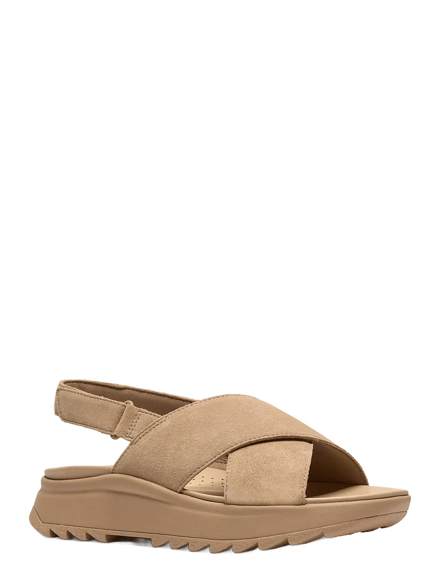 Clarks - DashLite Wish D - platvorm-sandaalid - beige suede - 5