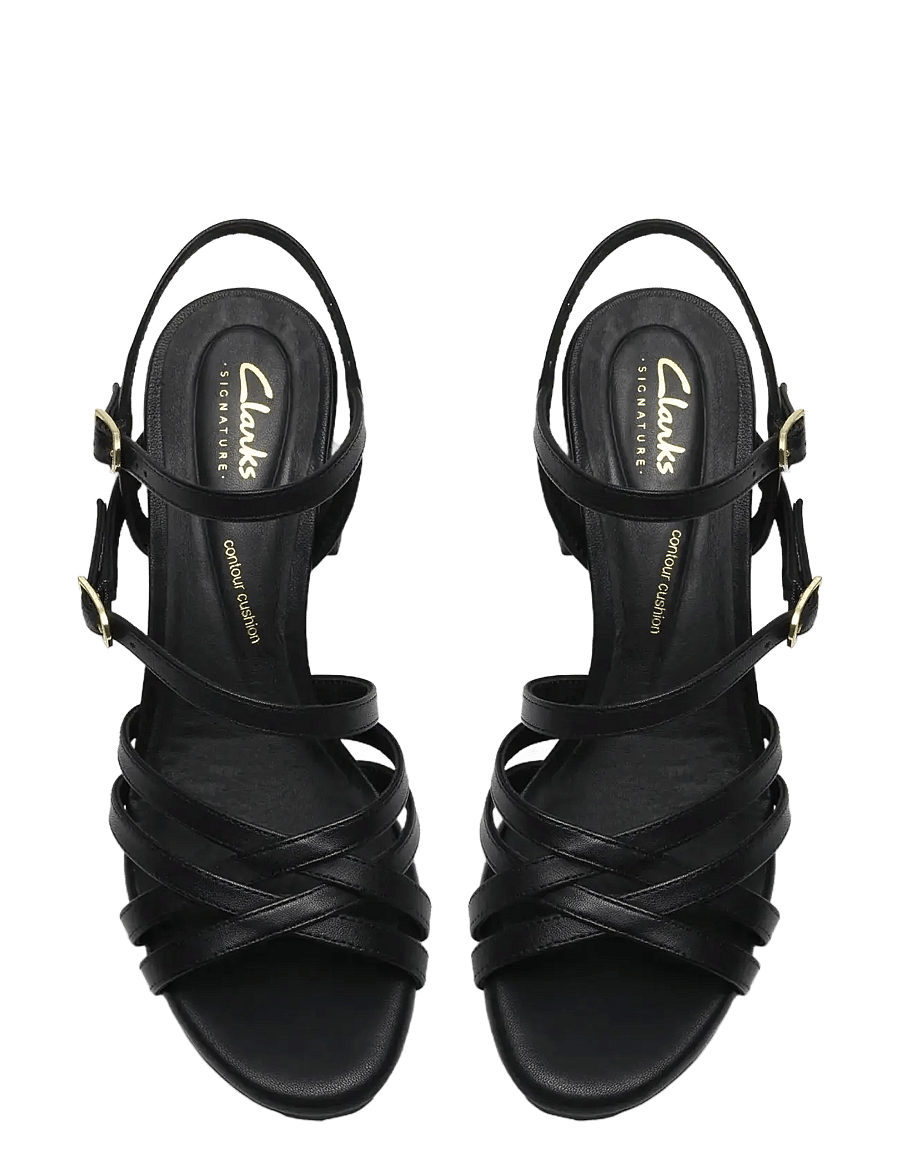 Clarks - Ezoria Strap D - sandaletten - black leather - 5