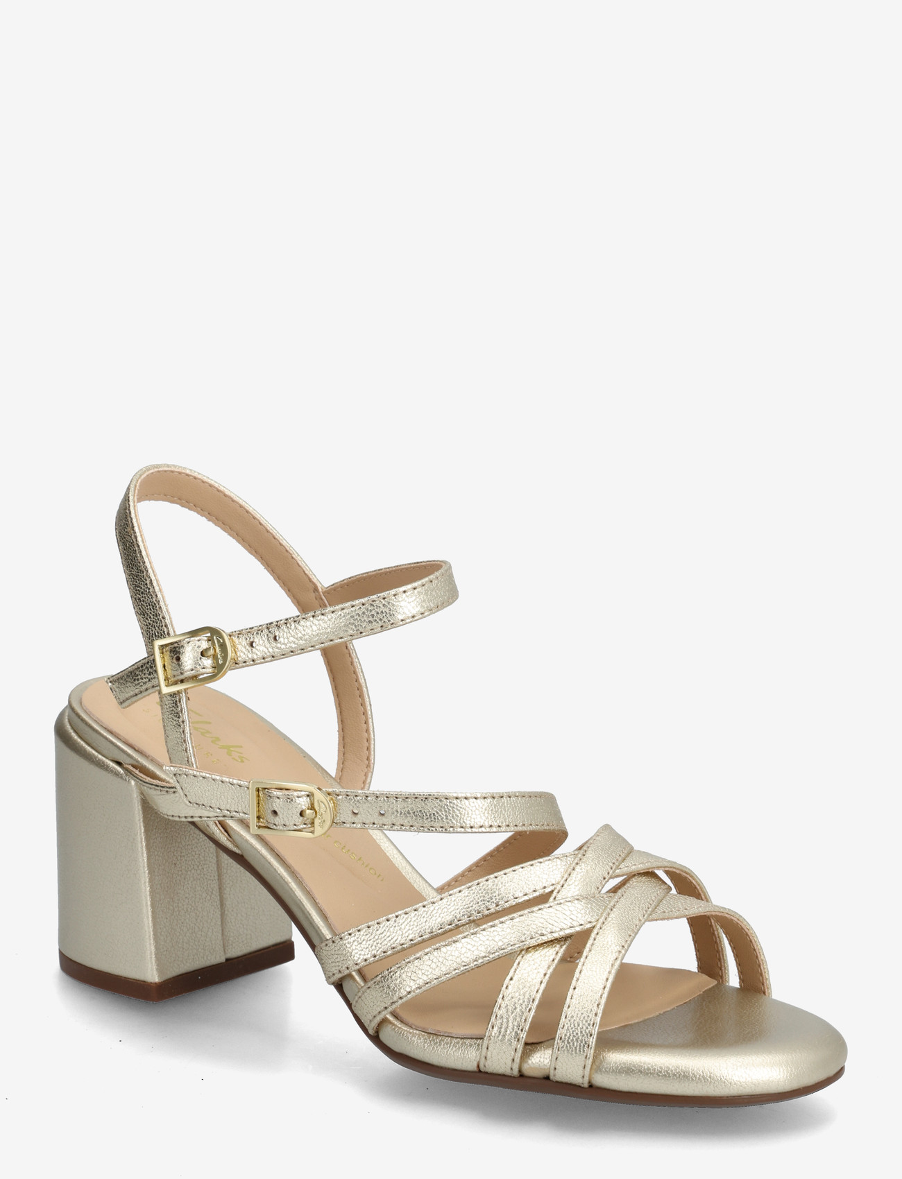 Clarks - Ezoria Strap D - sandaler med hæl - gold leather - 0