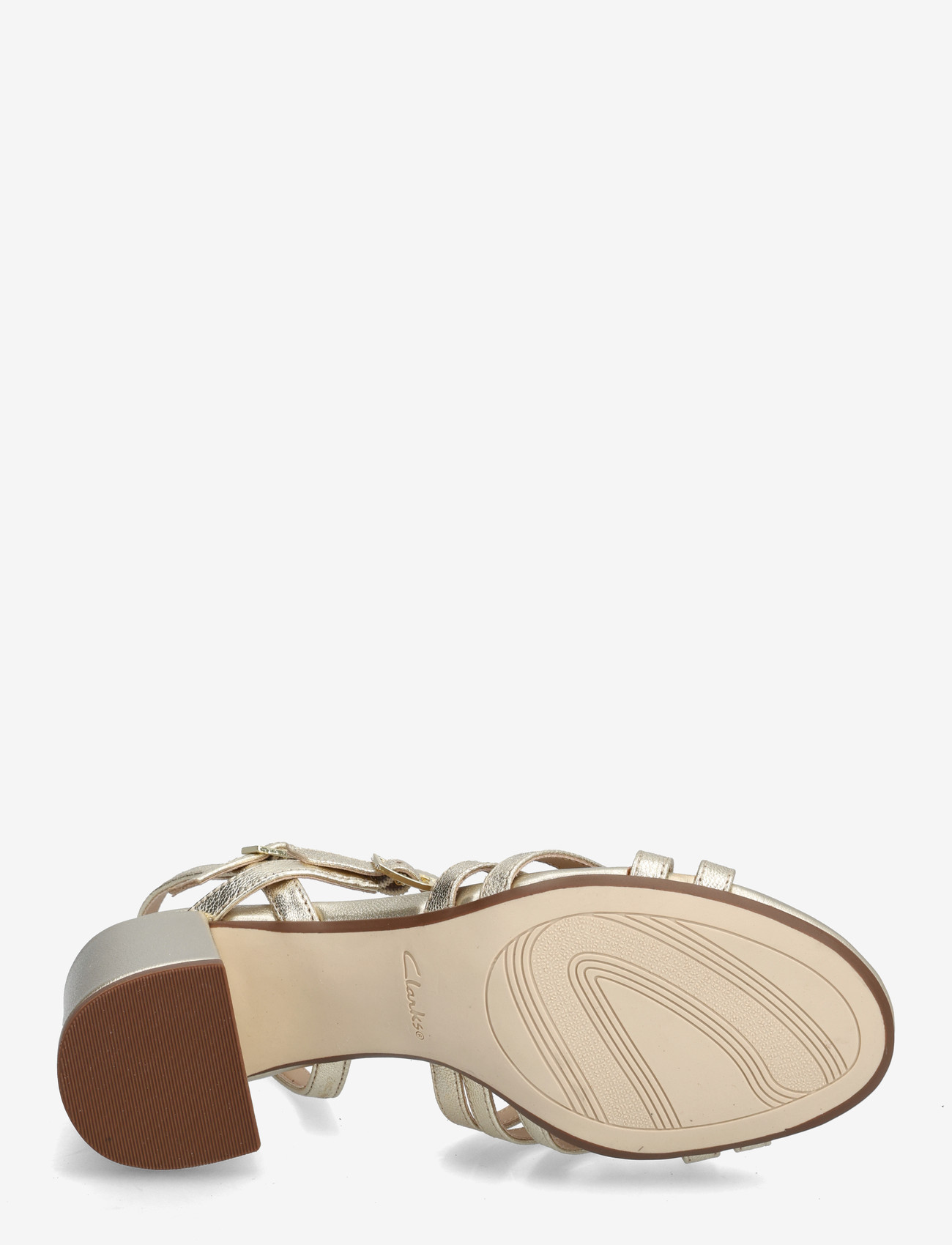 Clarks - Ezoria Strap D - sandaler med hæl - gold leather - 4
