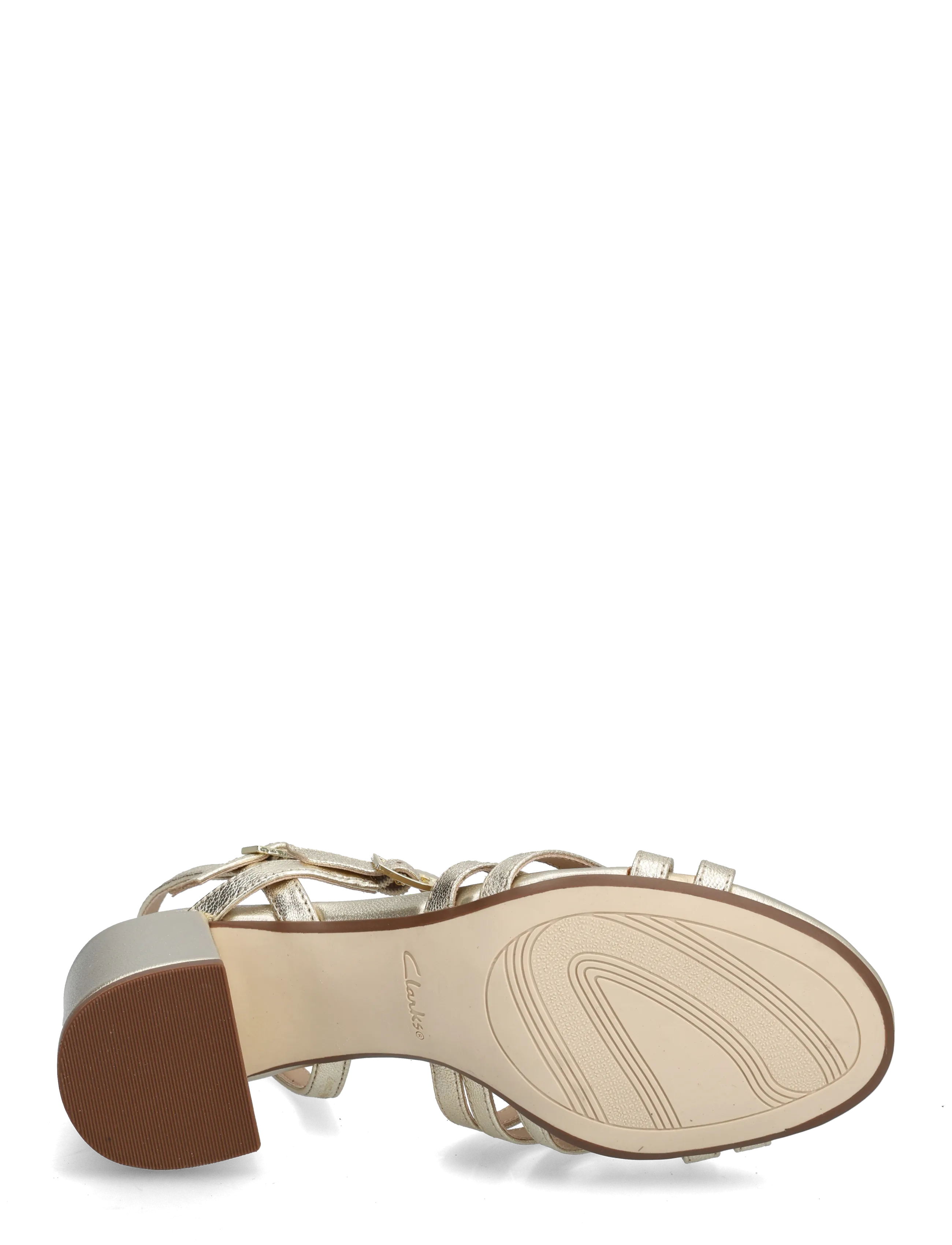 Clarks - Ezoria Strap D - party wear at outlet prices - gold leather - 4